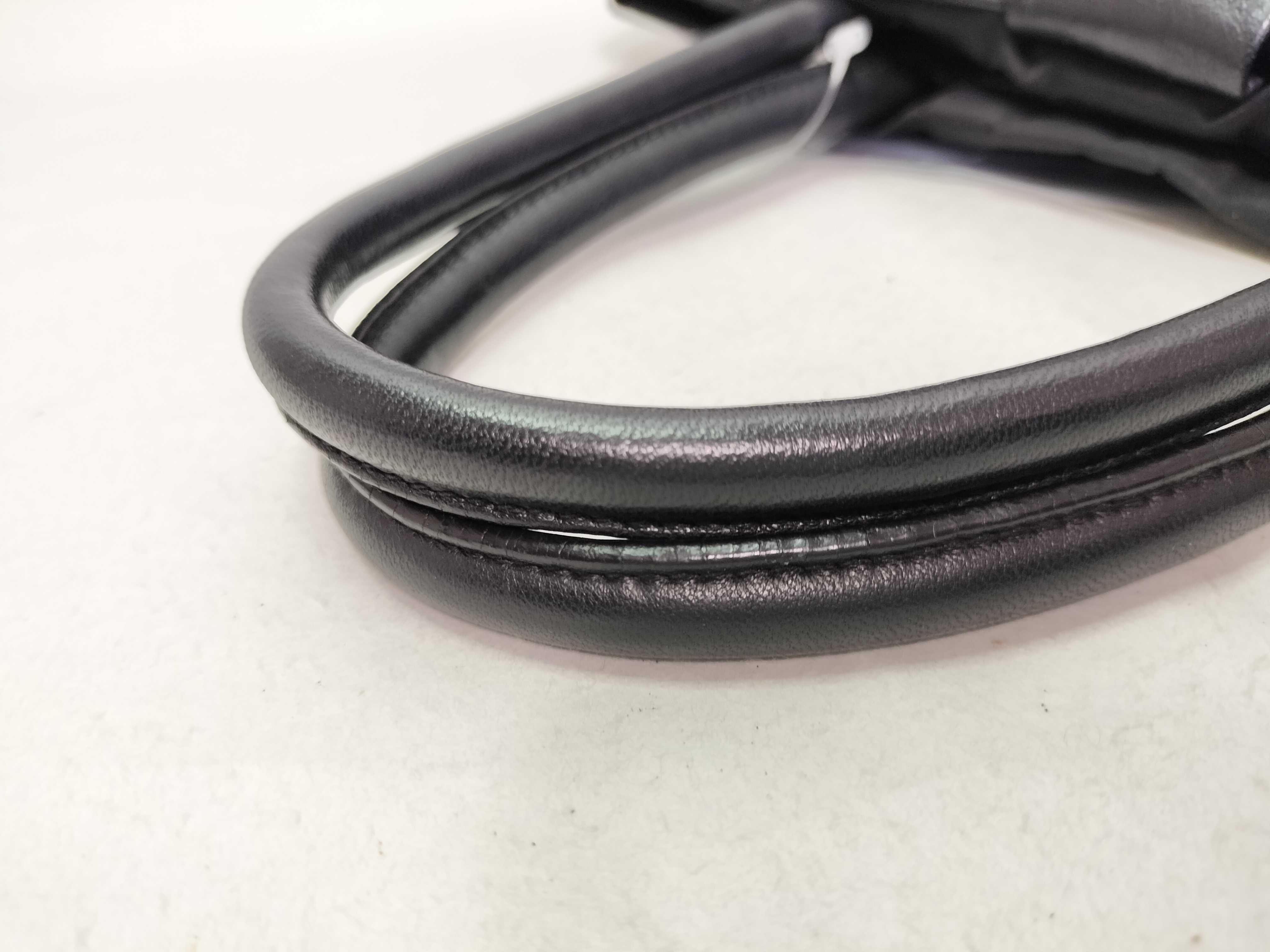 Nylon Leather Ribbon Handbag (Black) — view 6