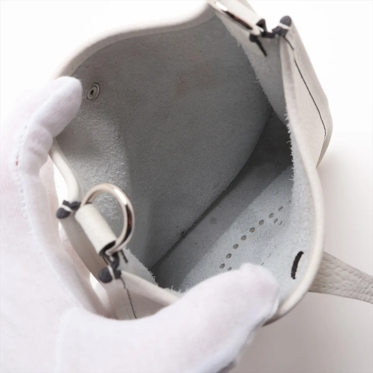 Evelyne 16 TPM Amazon Taurillon Clemence New White Silver Hardware B: 2023 — view 6
