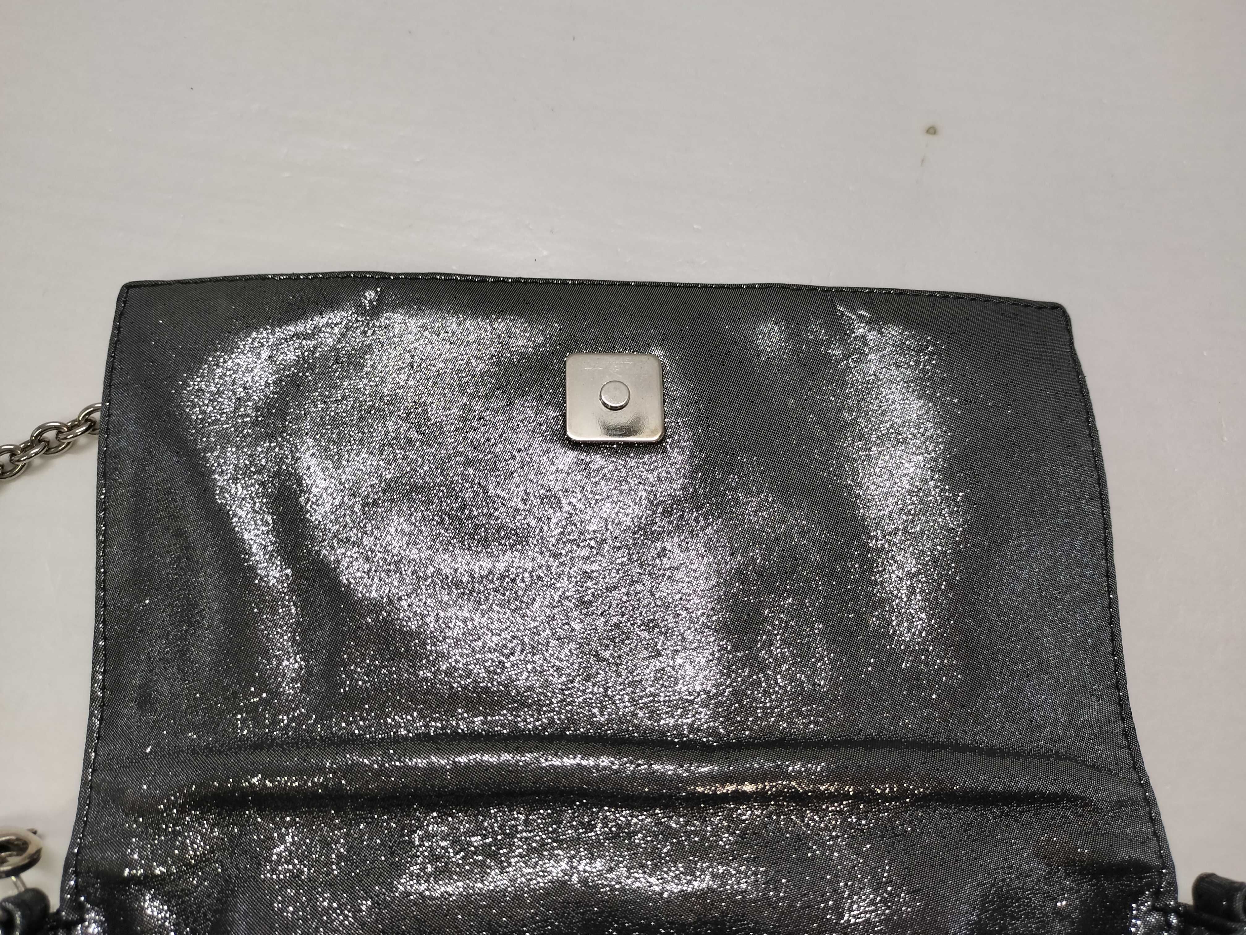 Mamma Fendi Baguette Clutch Bag, Metallic Gray, Silver Hardware, FF Logo, Shoulder Bag — view 11