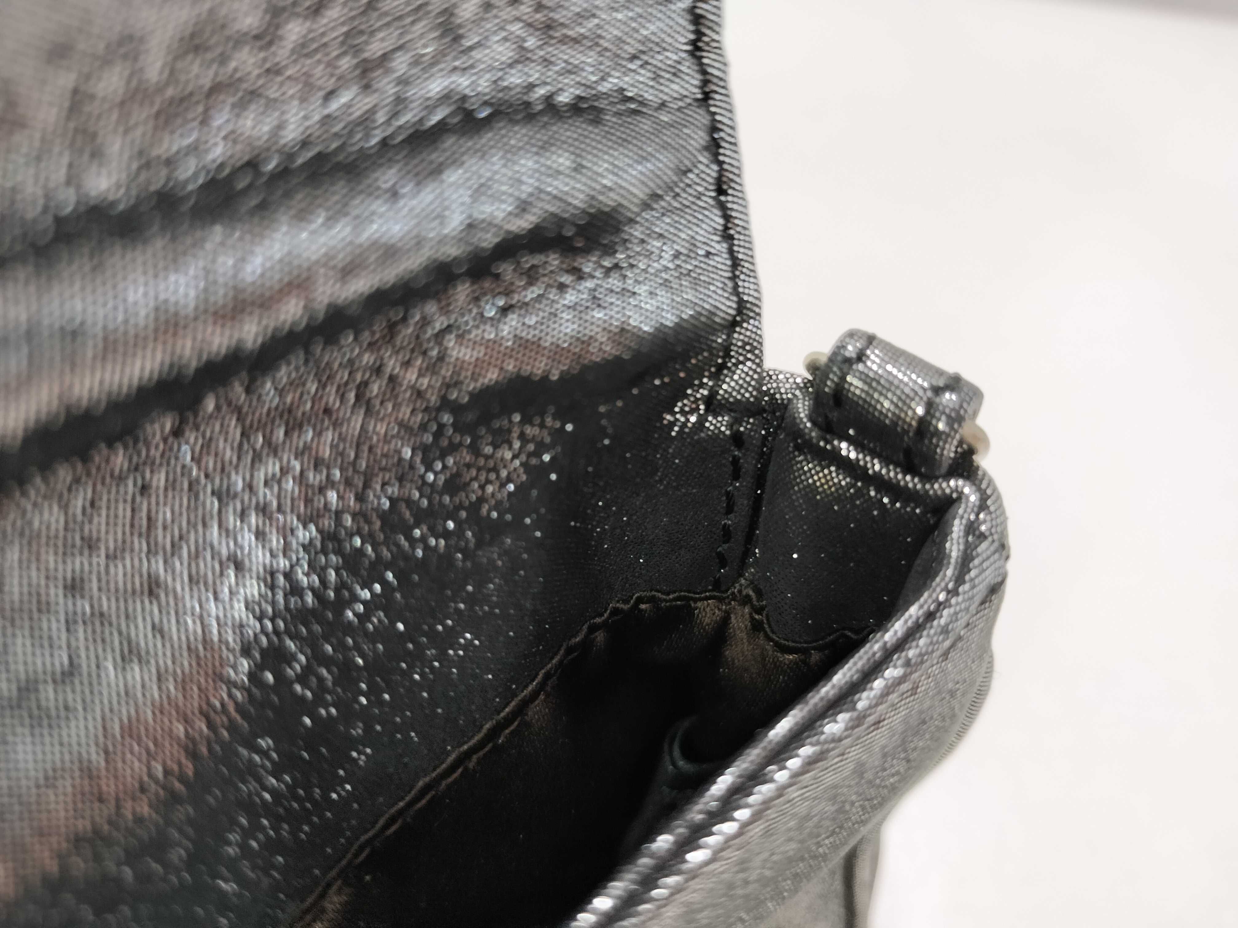 Mamma Fendi Baguette Clutch Bag, Metallic Gray, Silver Hardware, FF Logo, Shoulder Bag — view 12