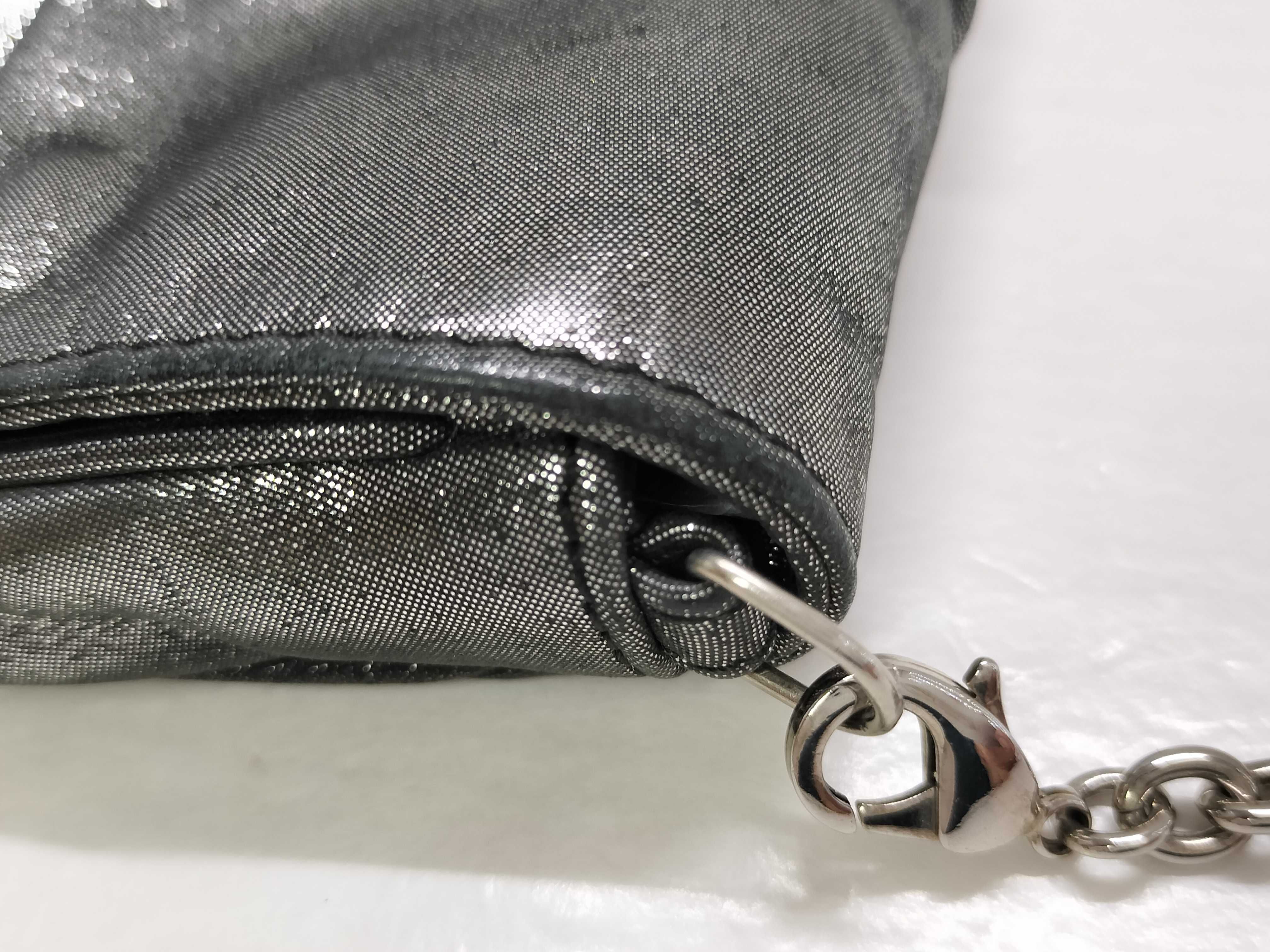 Mamma Fendi Baguette Clutch Bag, Metallic Gray, Silver Hardware, FF Logo, Shoulder Bag — view 5