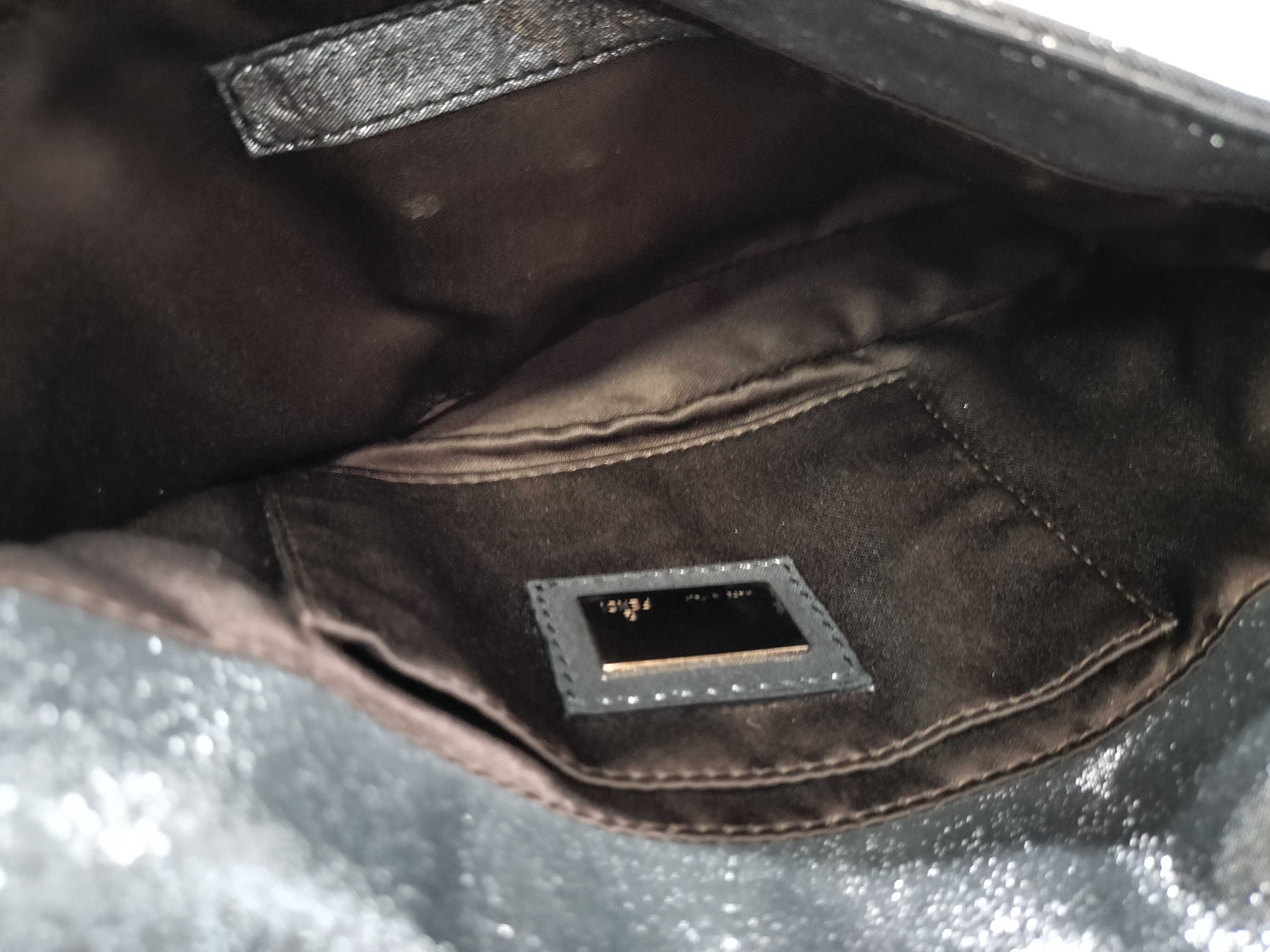 Mamma Fendi Baguette Clutch Bag, Metallic Gray, Silver Hardware, FF Logo, Shoulder Bag — view 7
