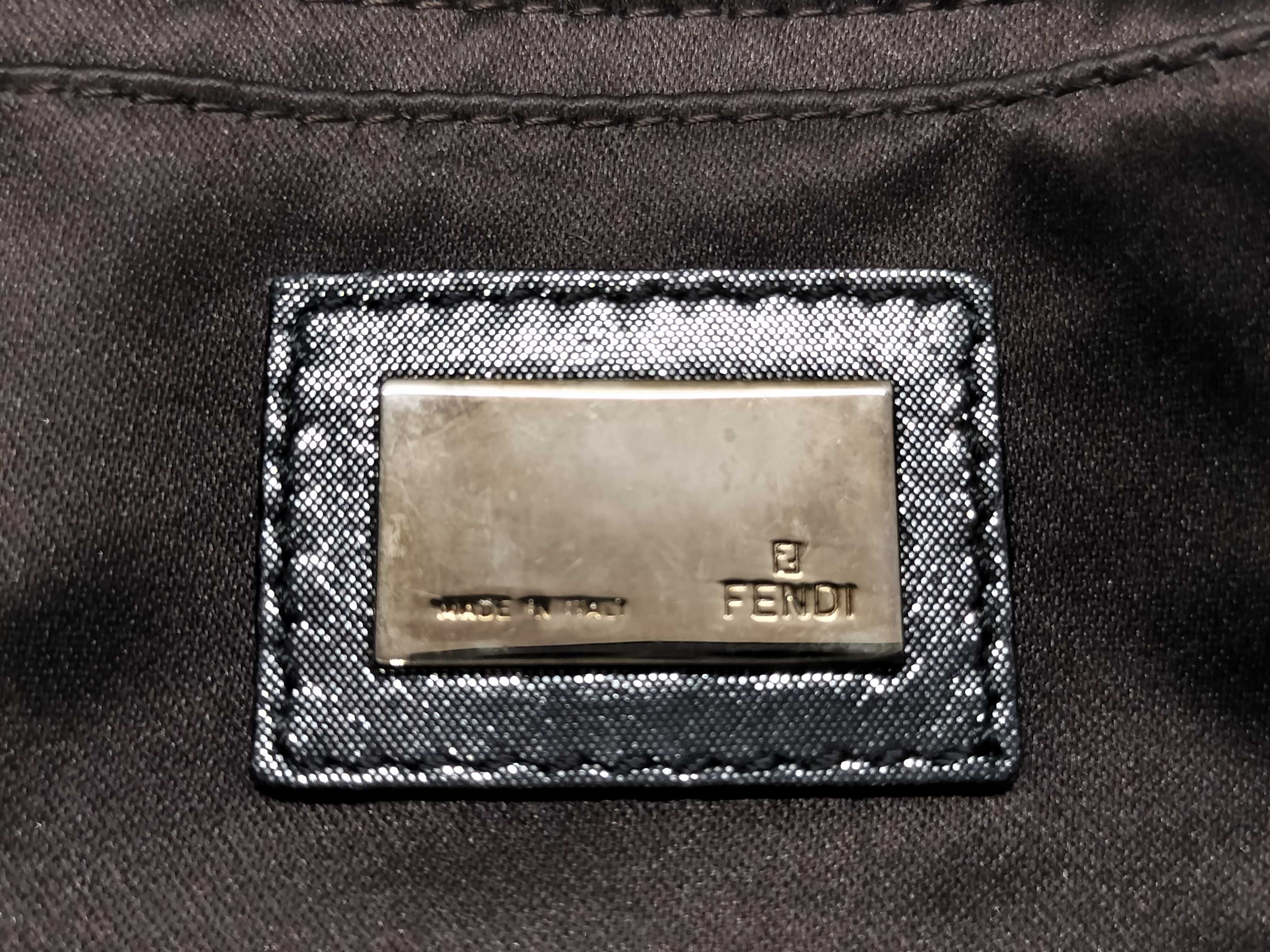 Mamma Fendi Baguette Clutch Bag, Metallic Gray, Silver Hardware, FF Logo, Shoulder Bag — view 8