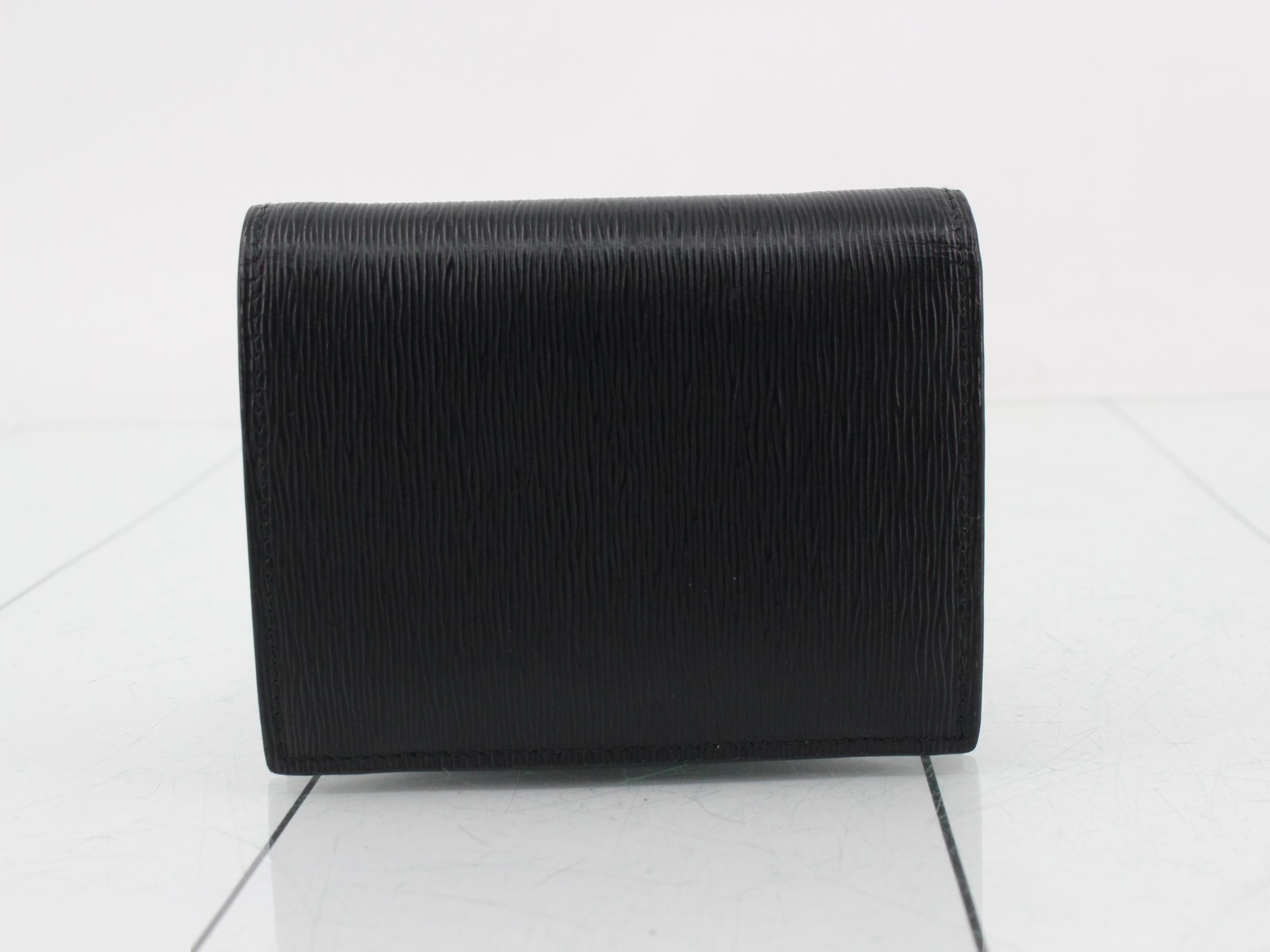 Triangle logo leather bi-fold wallet, black — view 2