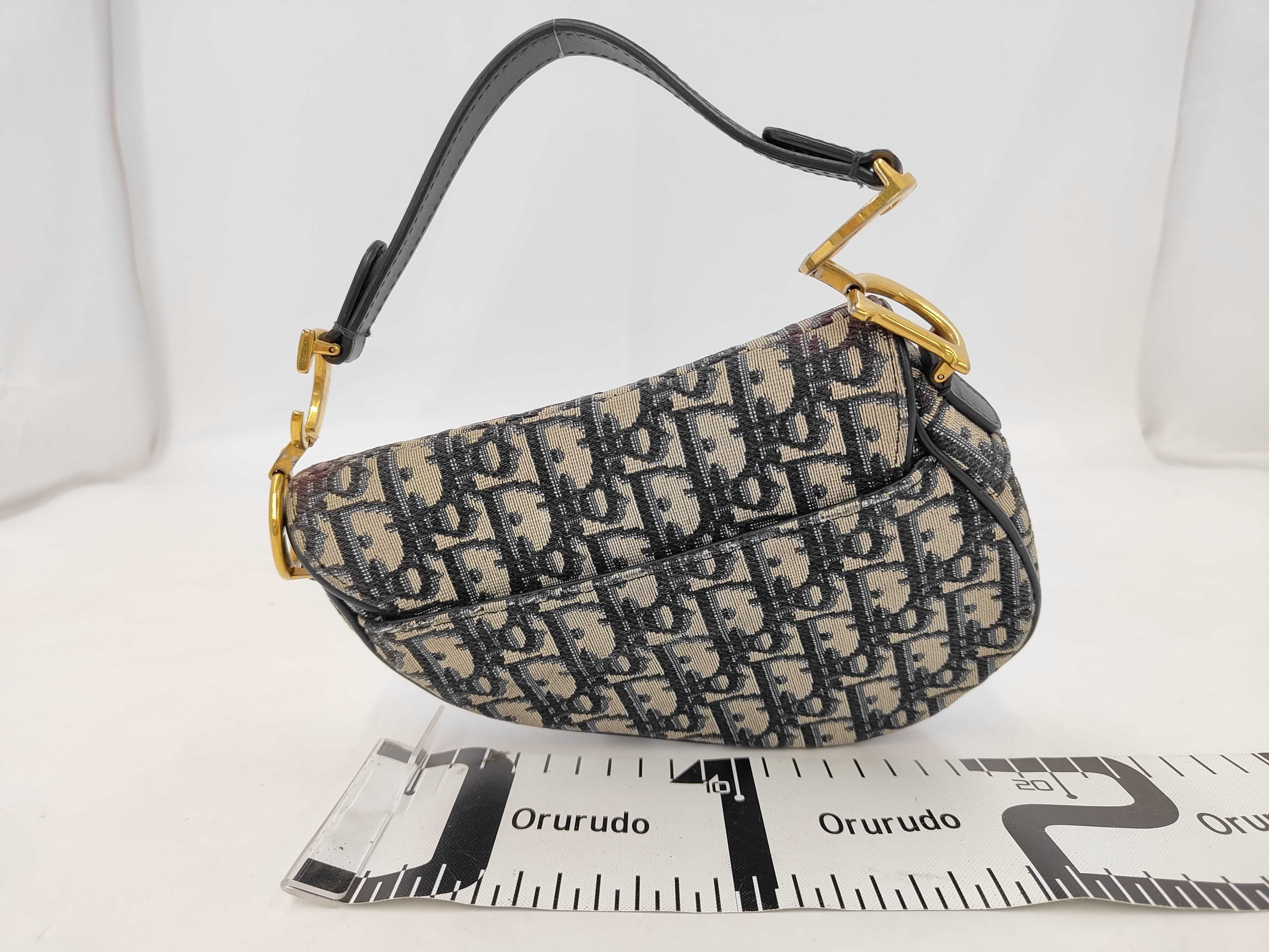 Saddle Blue Gold Oblique Handbag — view 2