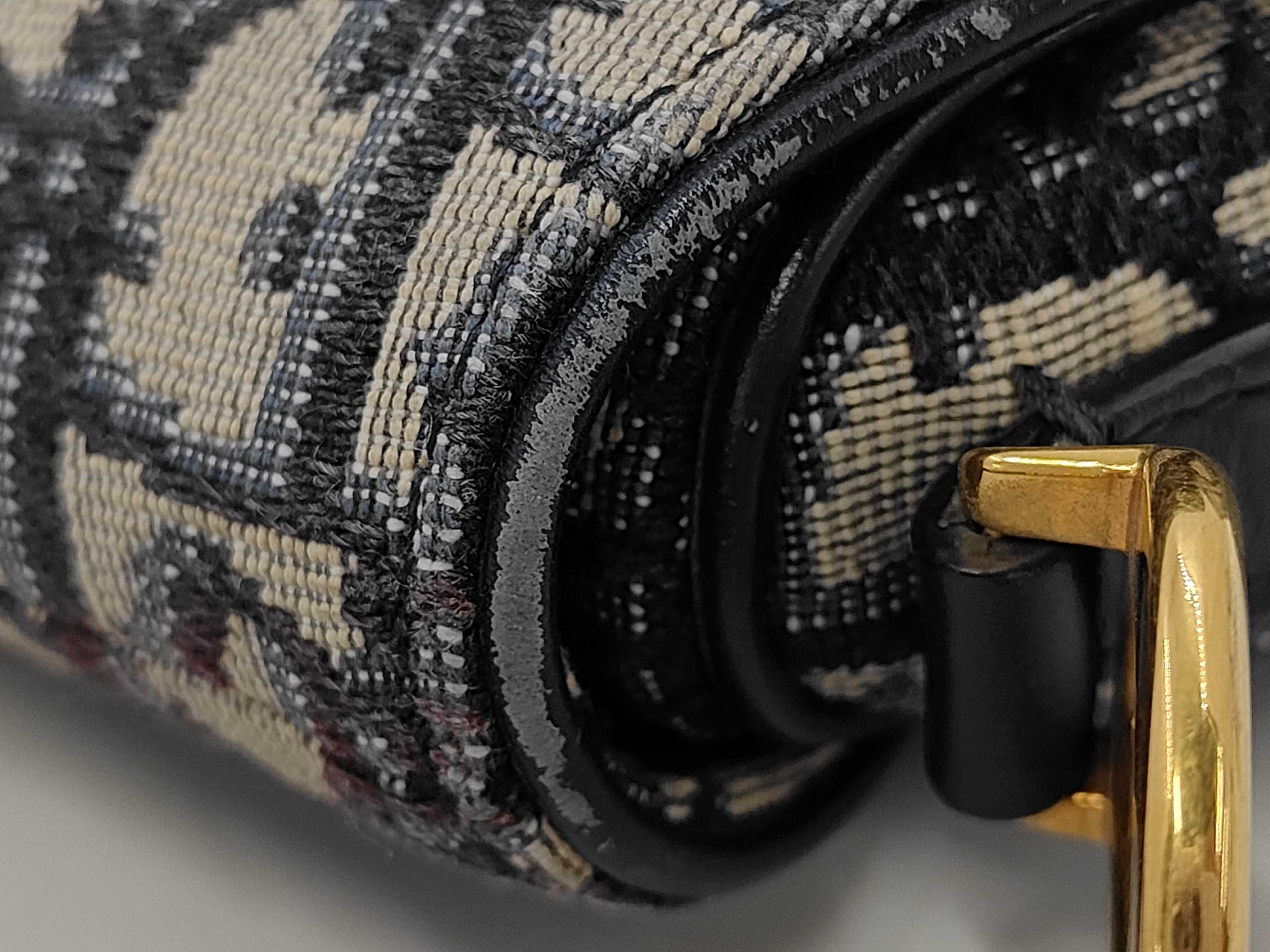 Saddle Blue Gold Oblique Handbag — view 11