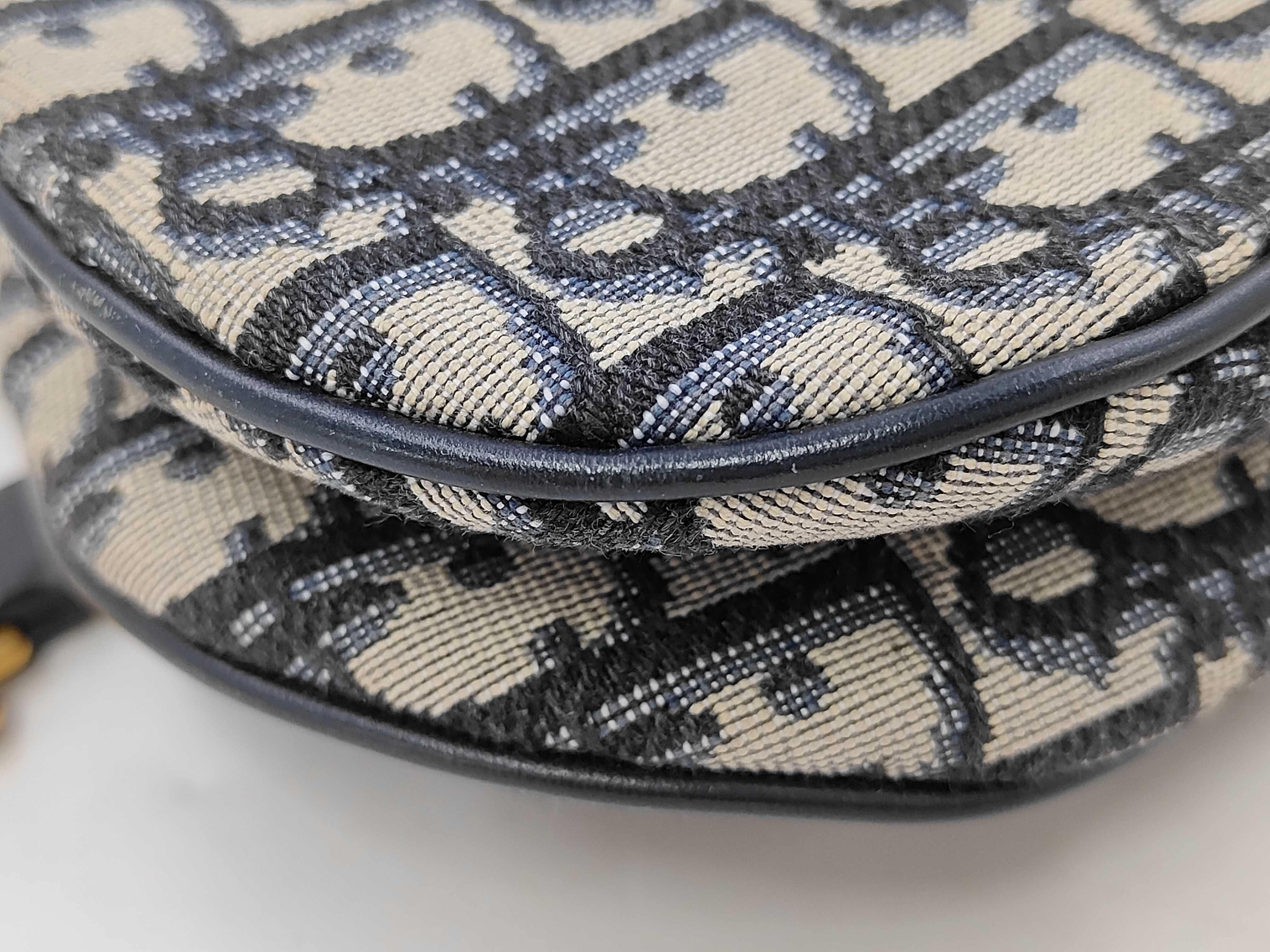 Saddle Blue Gold Oblique Handbag — view 4