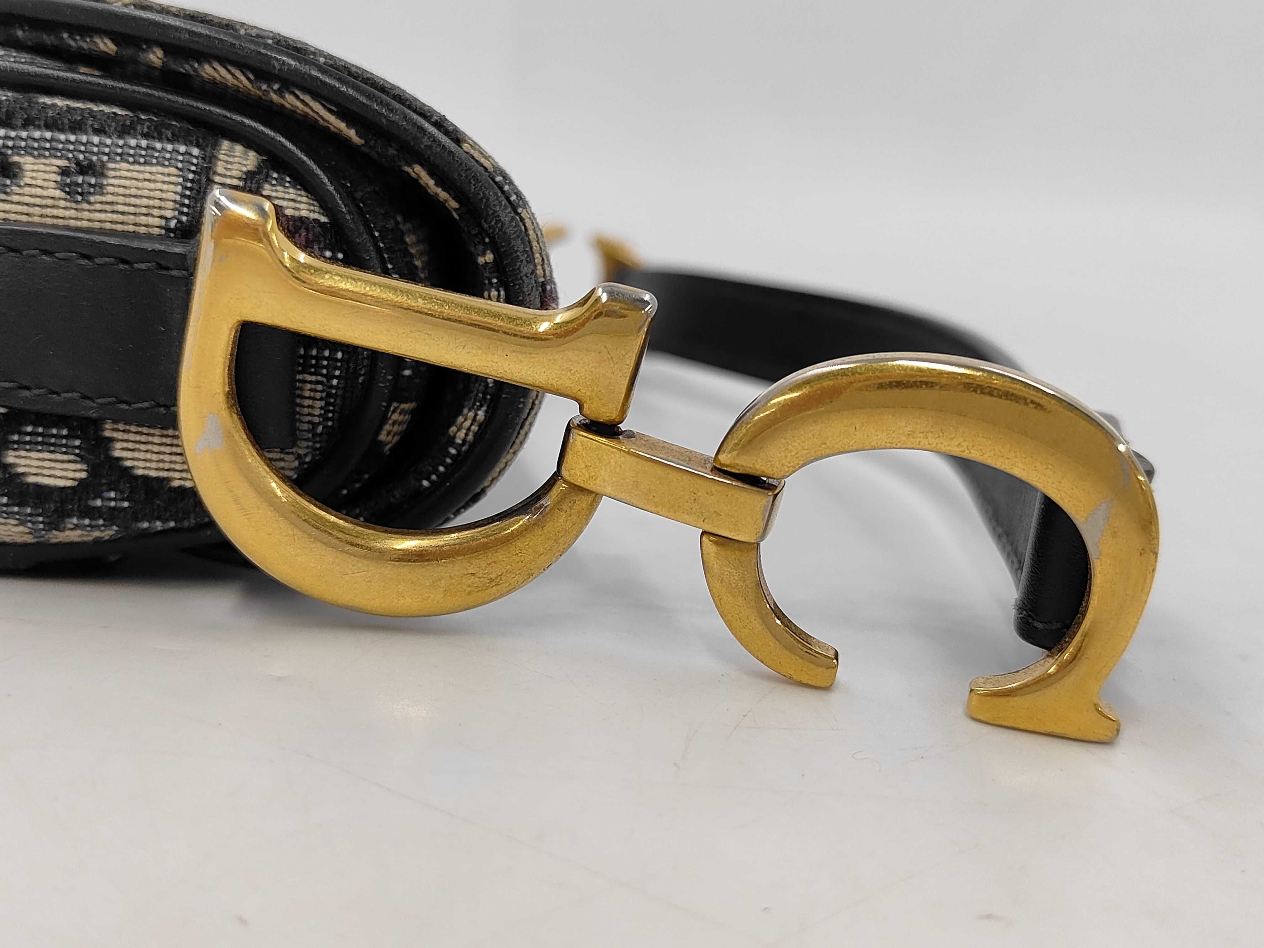 Saddle Blue Gold Oblique Handbag — view 5