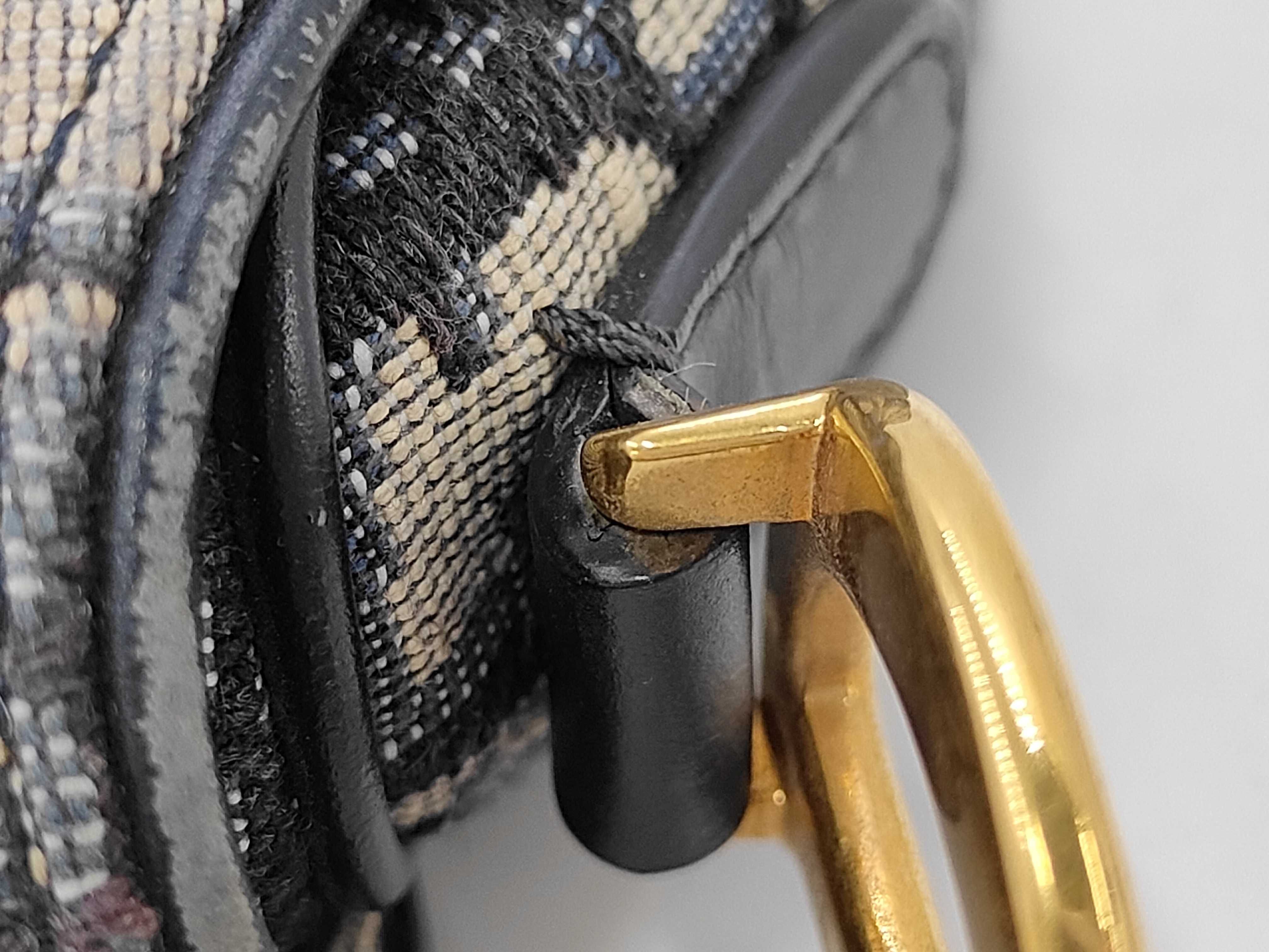 Saddle Blue Gold Oblique Handbag — view 10