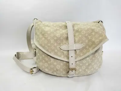 Monogram Mini Lin Saumur M95314 MB0087 White MB0087 Shoulder Bag