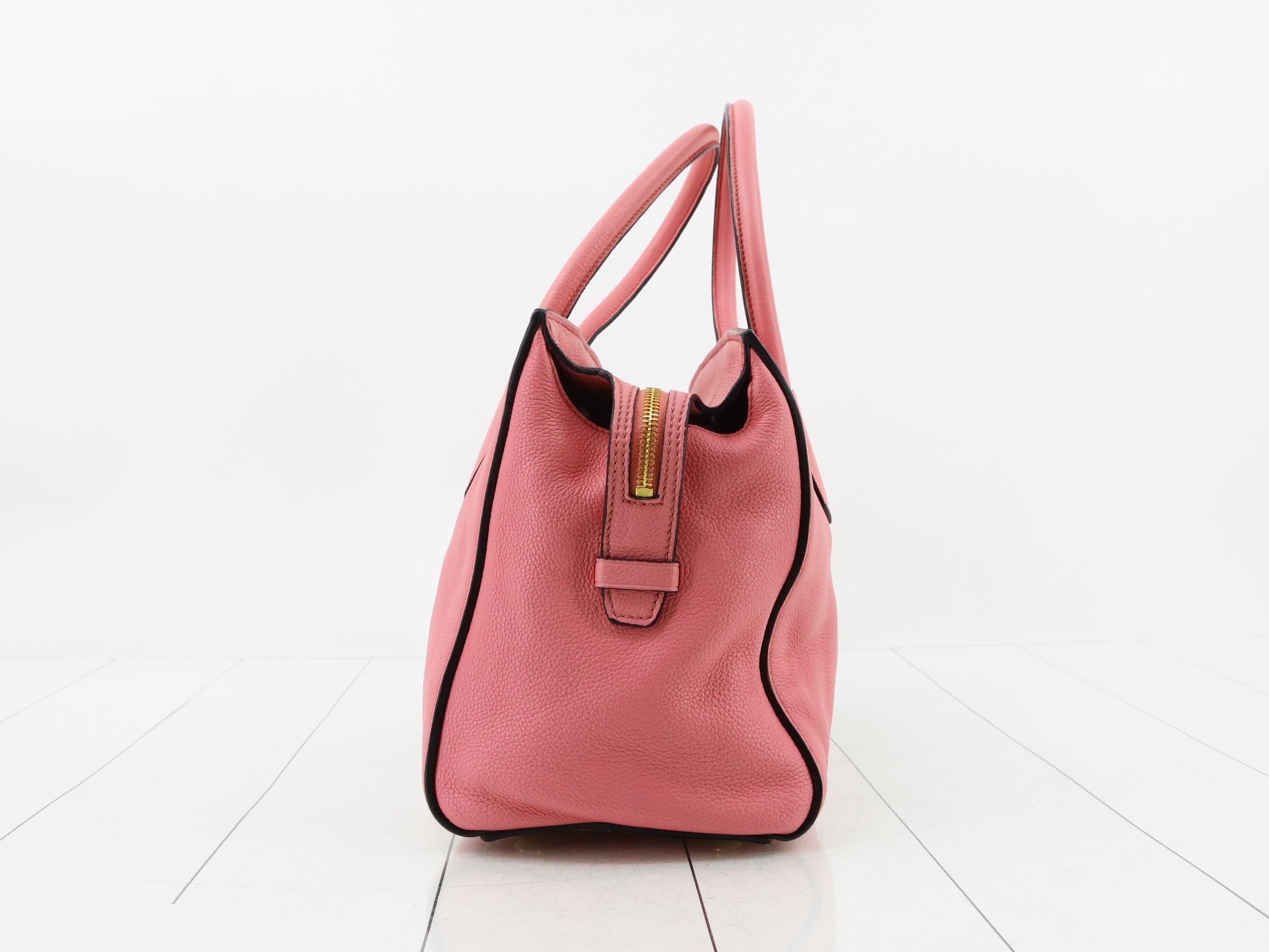 Vitello 2-Way Tote Bag, Pink, with Strap — view 3