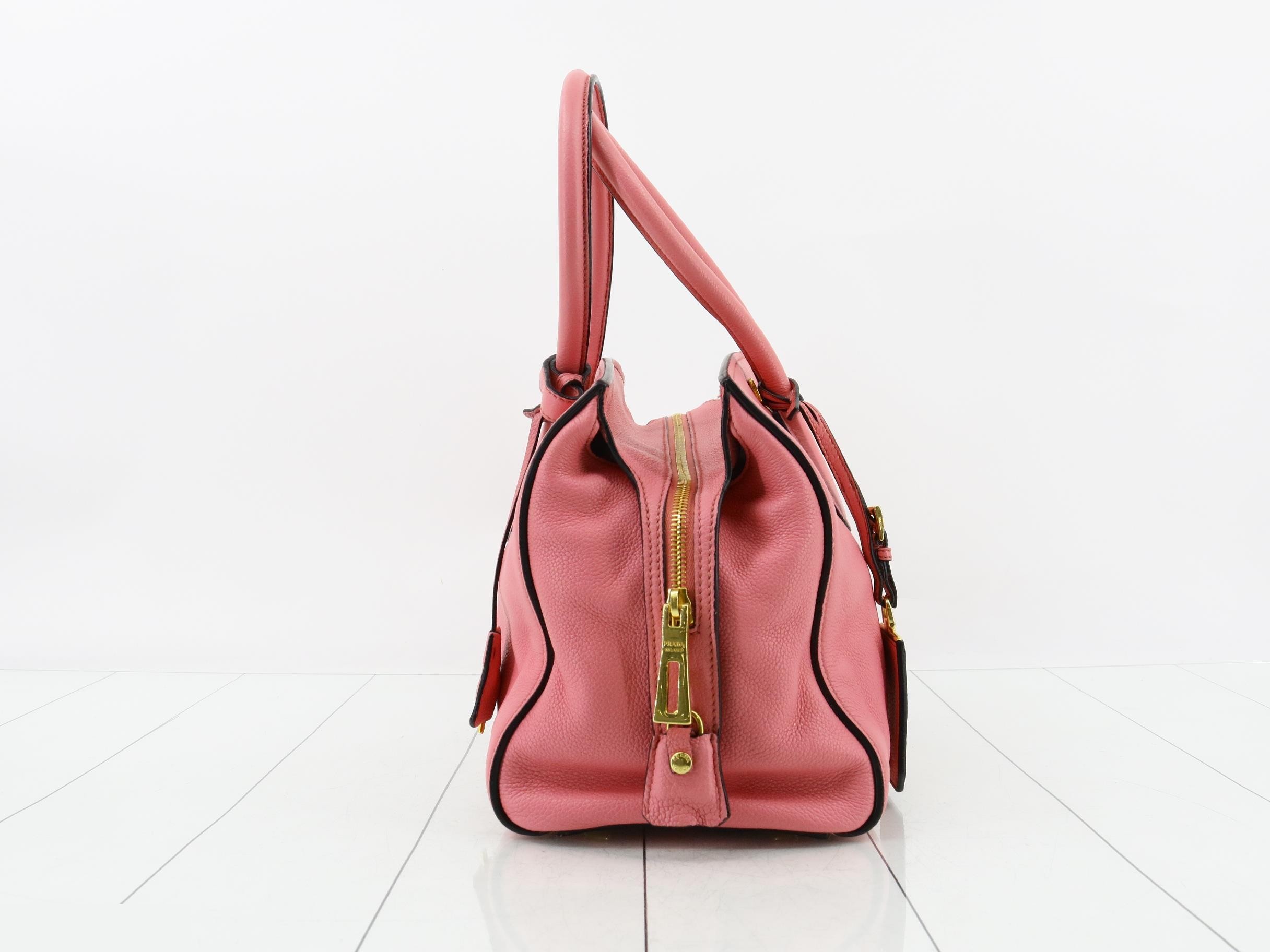 Vitello 2-Way Tote Bag, Pink, with Strap — view 4