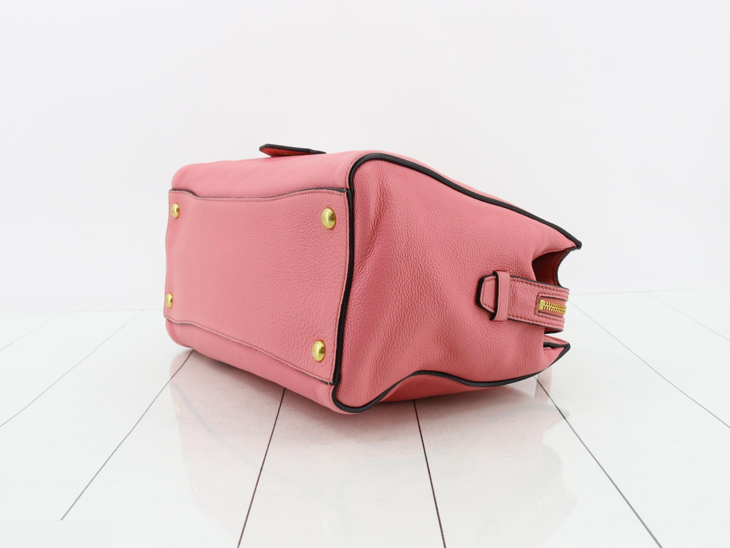 Vitello 2-Way Tote Bag, Pink, with Strap — view 6