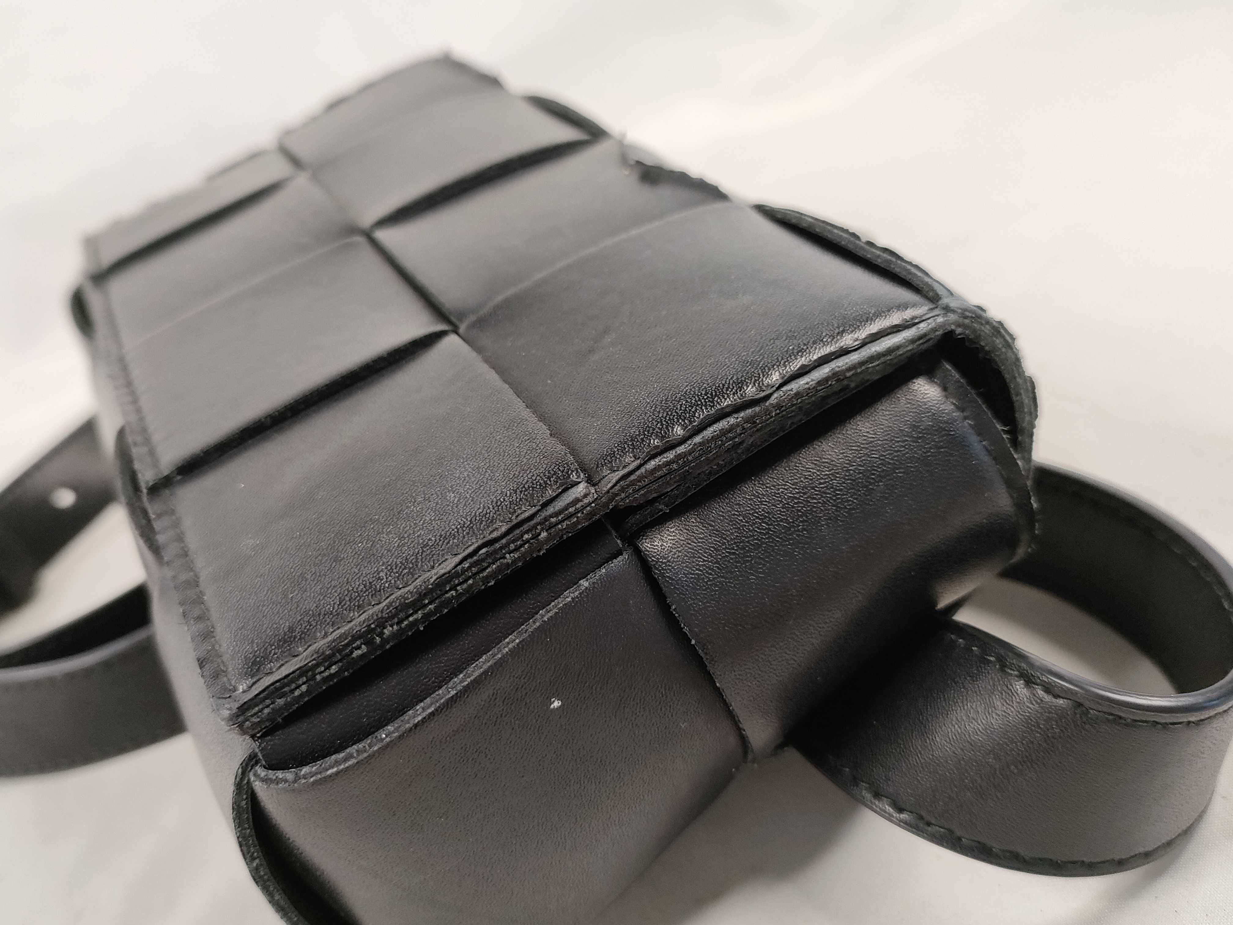 Intrecciato FR- Maxi Intrecciato Cassette Leather Sling Backpack Black Shoulder Bag — view 13