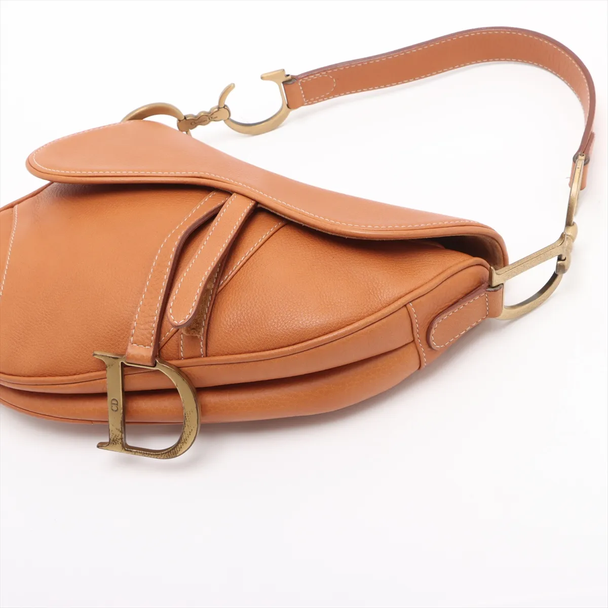 Saddlebag Leather Handbag Beige — view 3