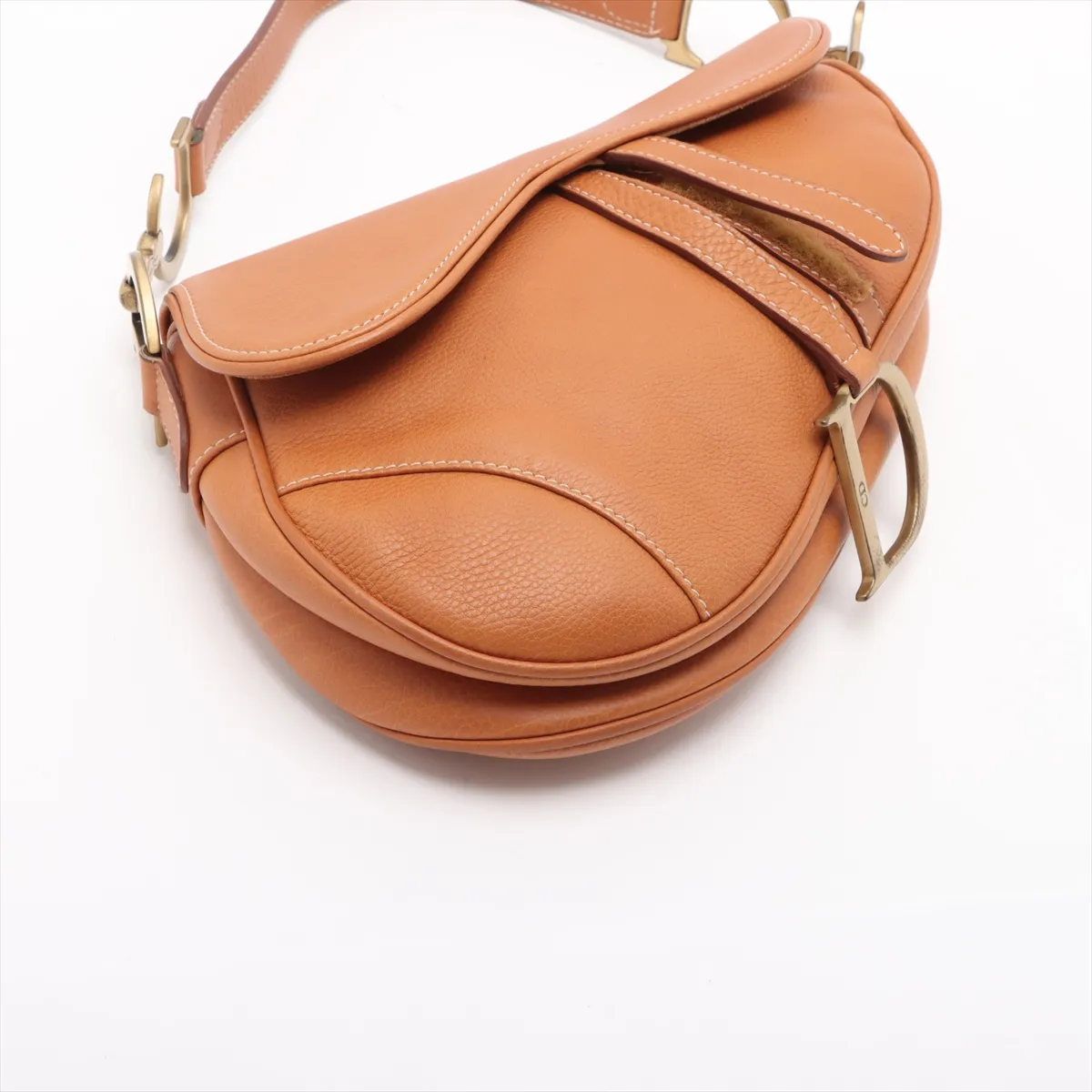 Saddlebag Leather Handbag Beige — view 4
