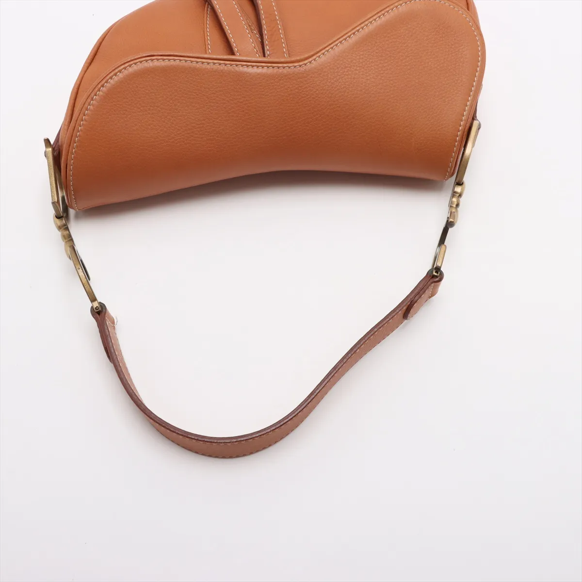Saddlebag Leather Handbag Beige — view 5
