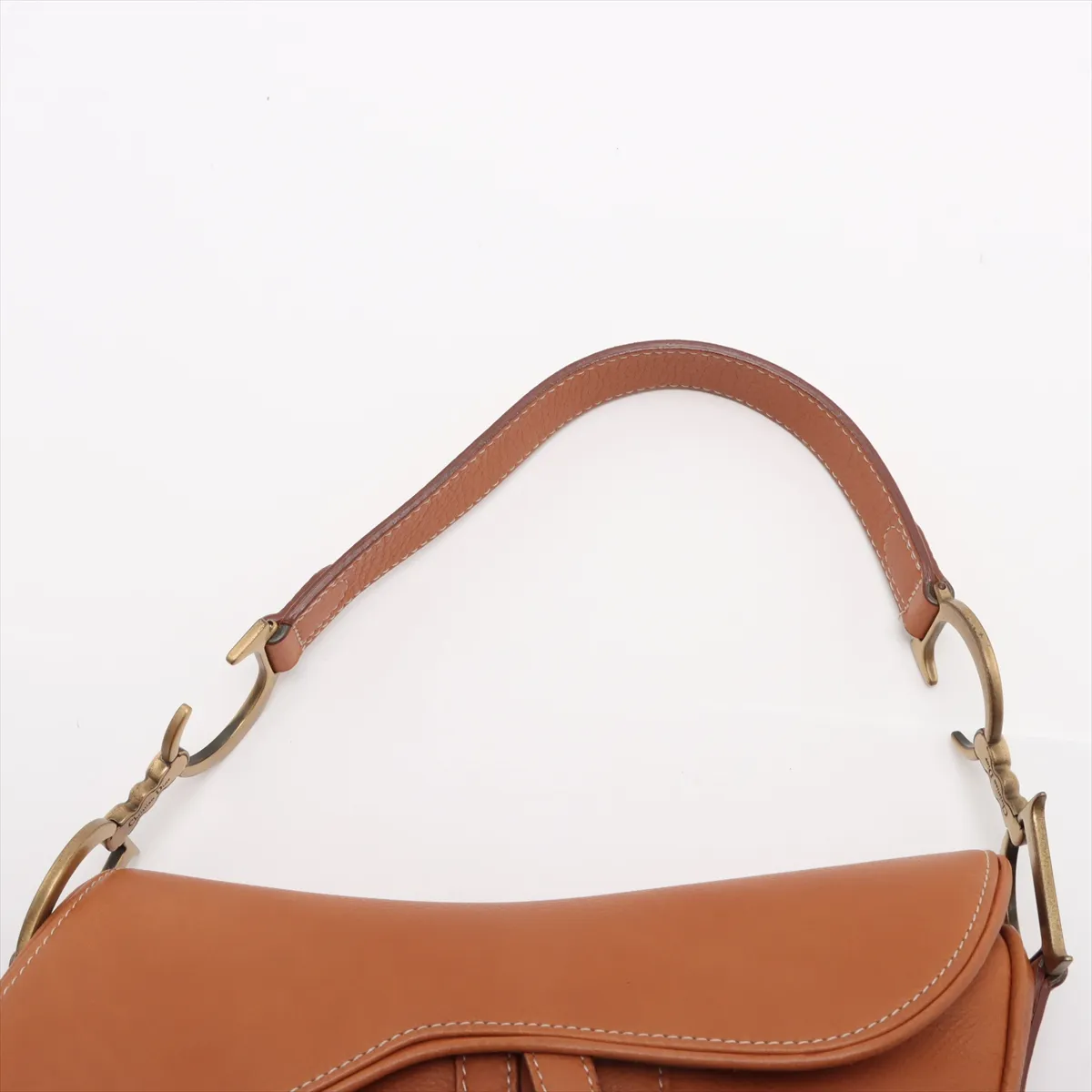 Saddlebag Leather Handbag Beige — view 6