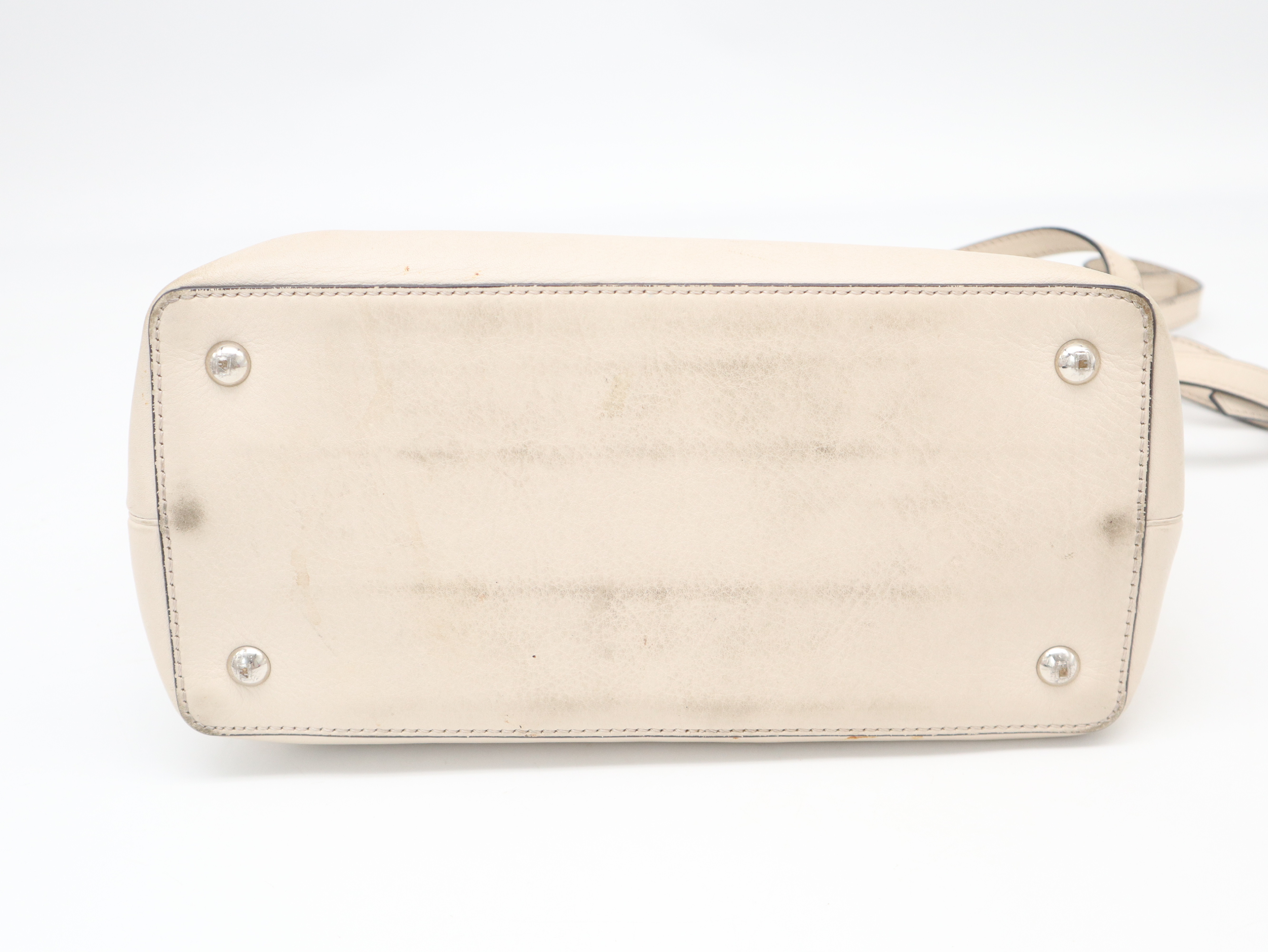 Petite 2Jours 2-Way Leather Handbag in Beige with Strap and Scarf — view 5