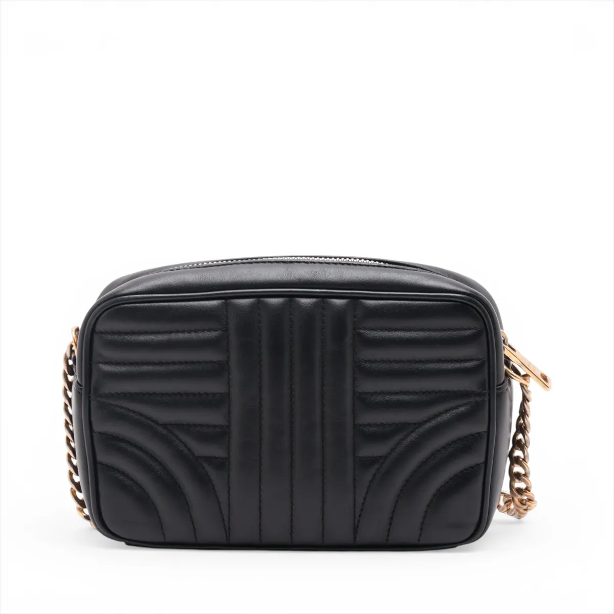 Diagram Leather Chain Shoulder Bag, Black — view 2