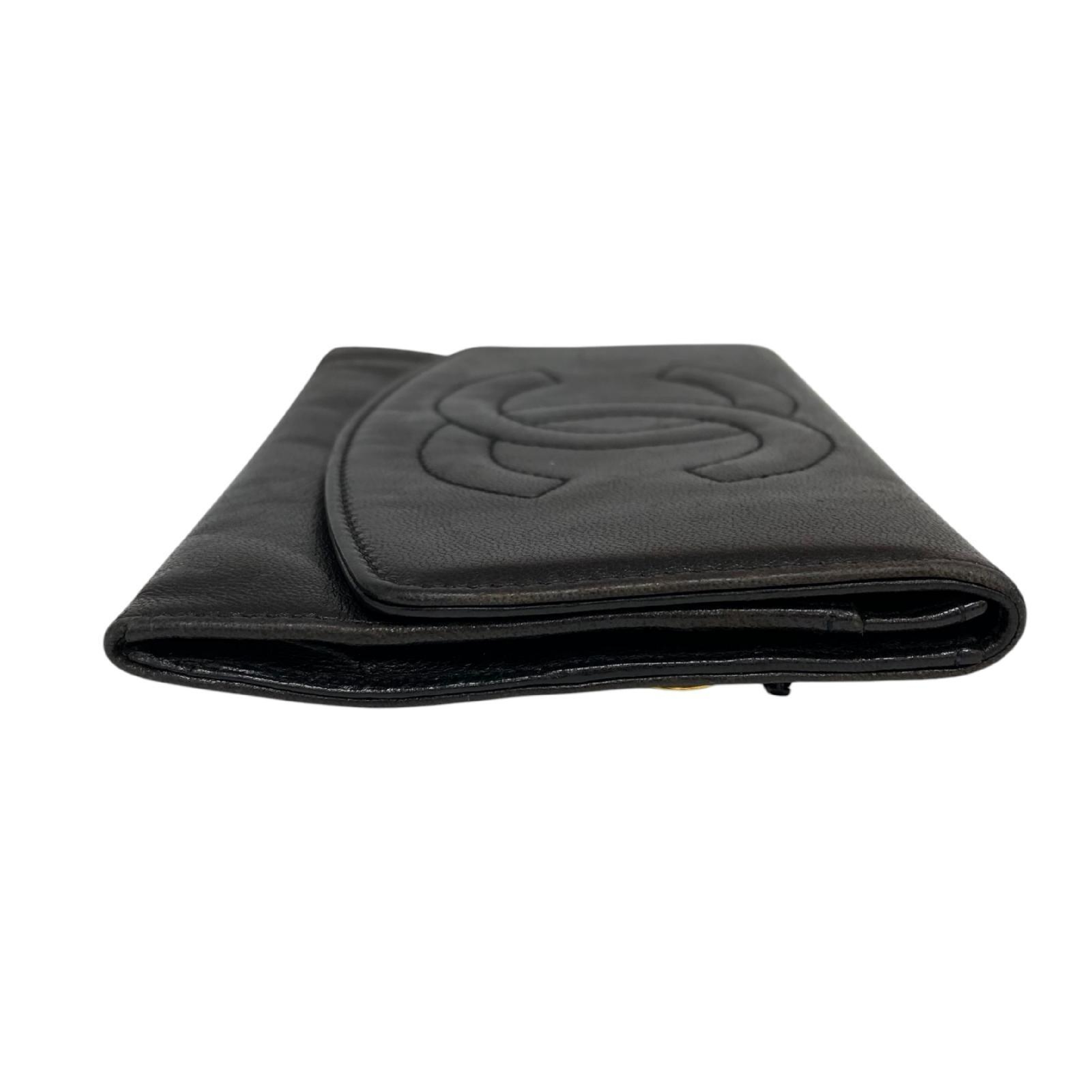 【*Shipped from: Hong Kong*】CHANEL ( ) Black Calfskin No.4 Long Wallet Billfold — view 4