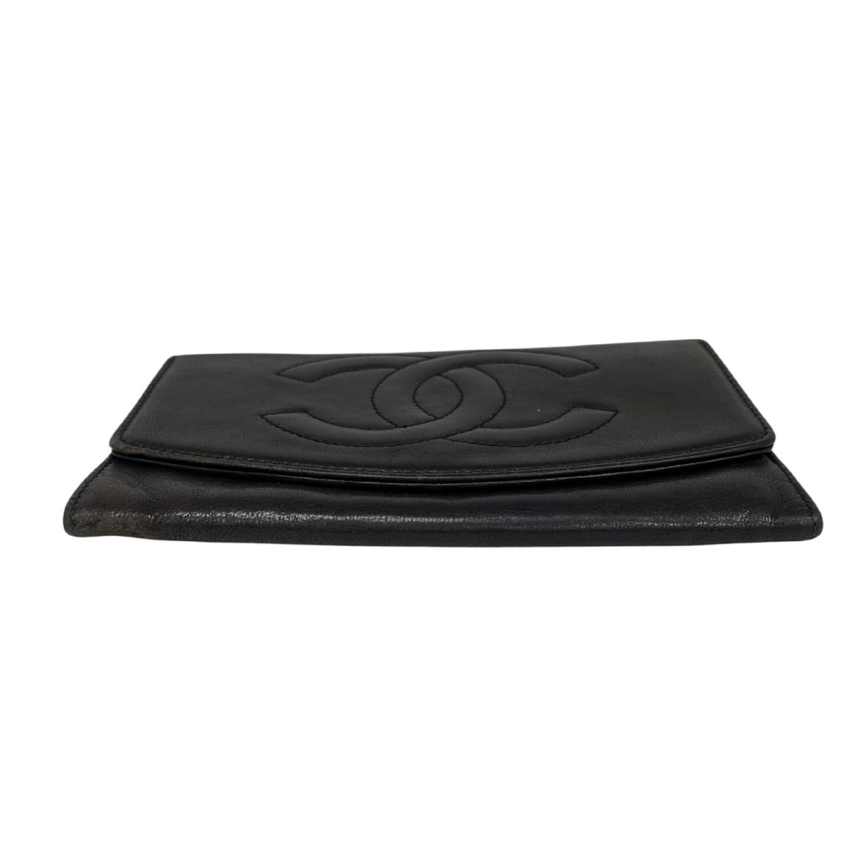【*Shipped from: Hong Kong*】CHANEL ( ) Black Calfskin No.4 Long Wallet Billfold — view 5