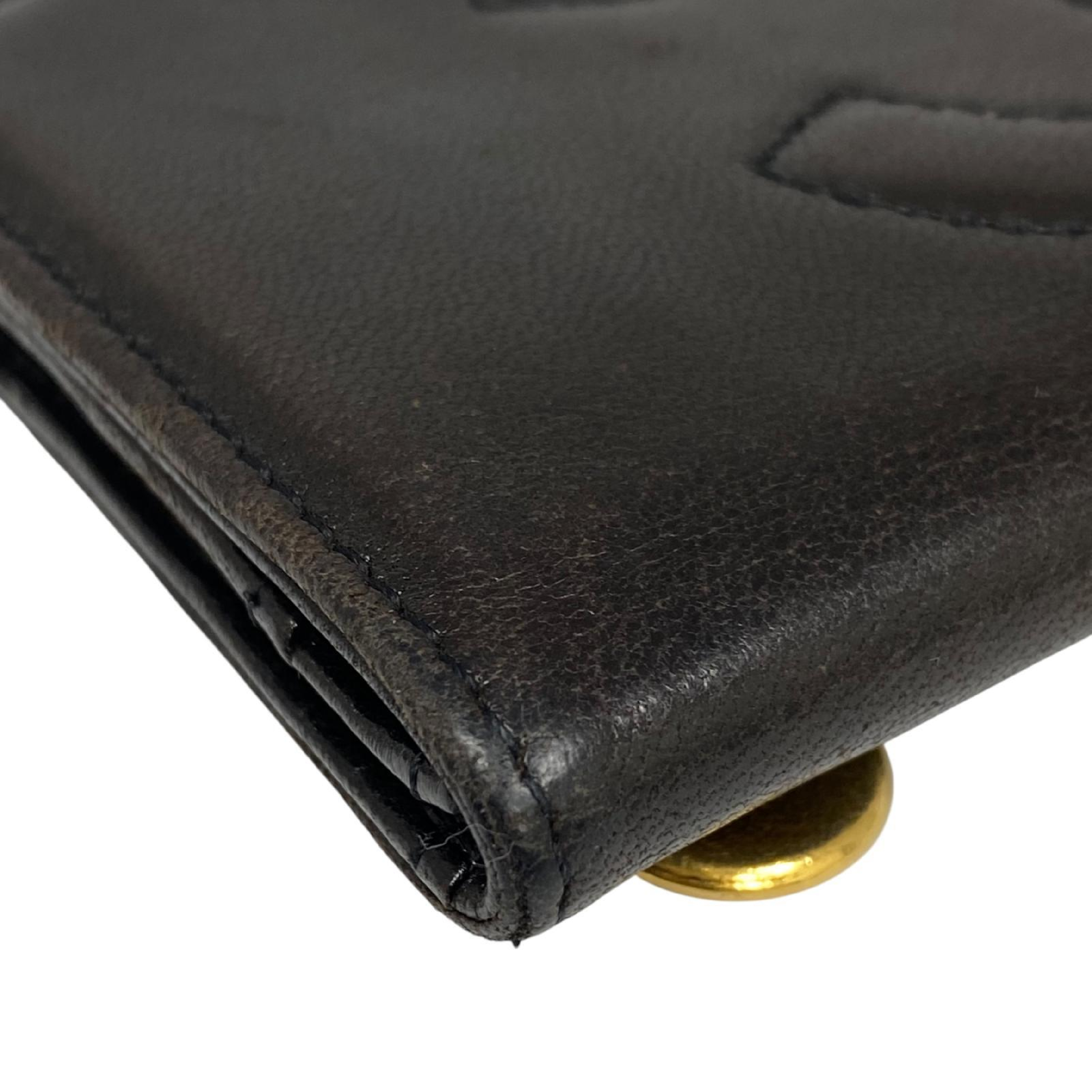 【*Shipped from: Hong Kong*】CHANEL ( ) Black Calfskin No.4 Long Wallet Billfold — view 6