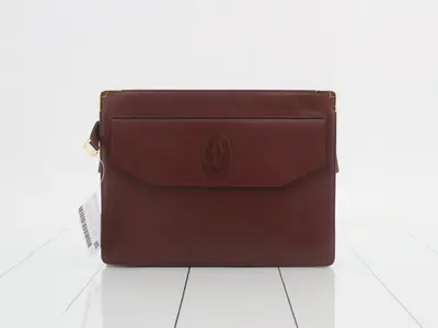 Mustline Leather Second Bag, Bordeaux