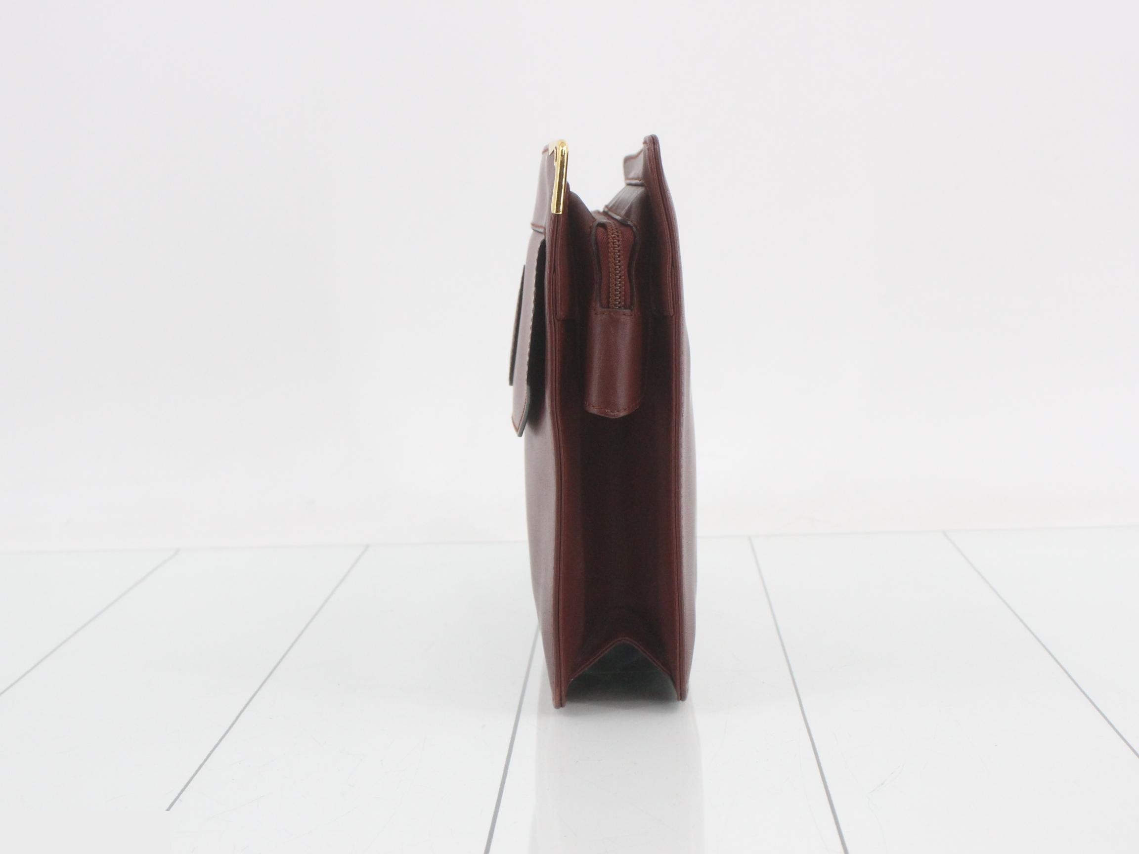 Mustline Leather Second Bag, Bordeaux — view 3