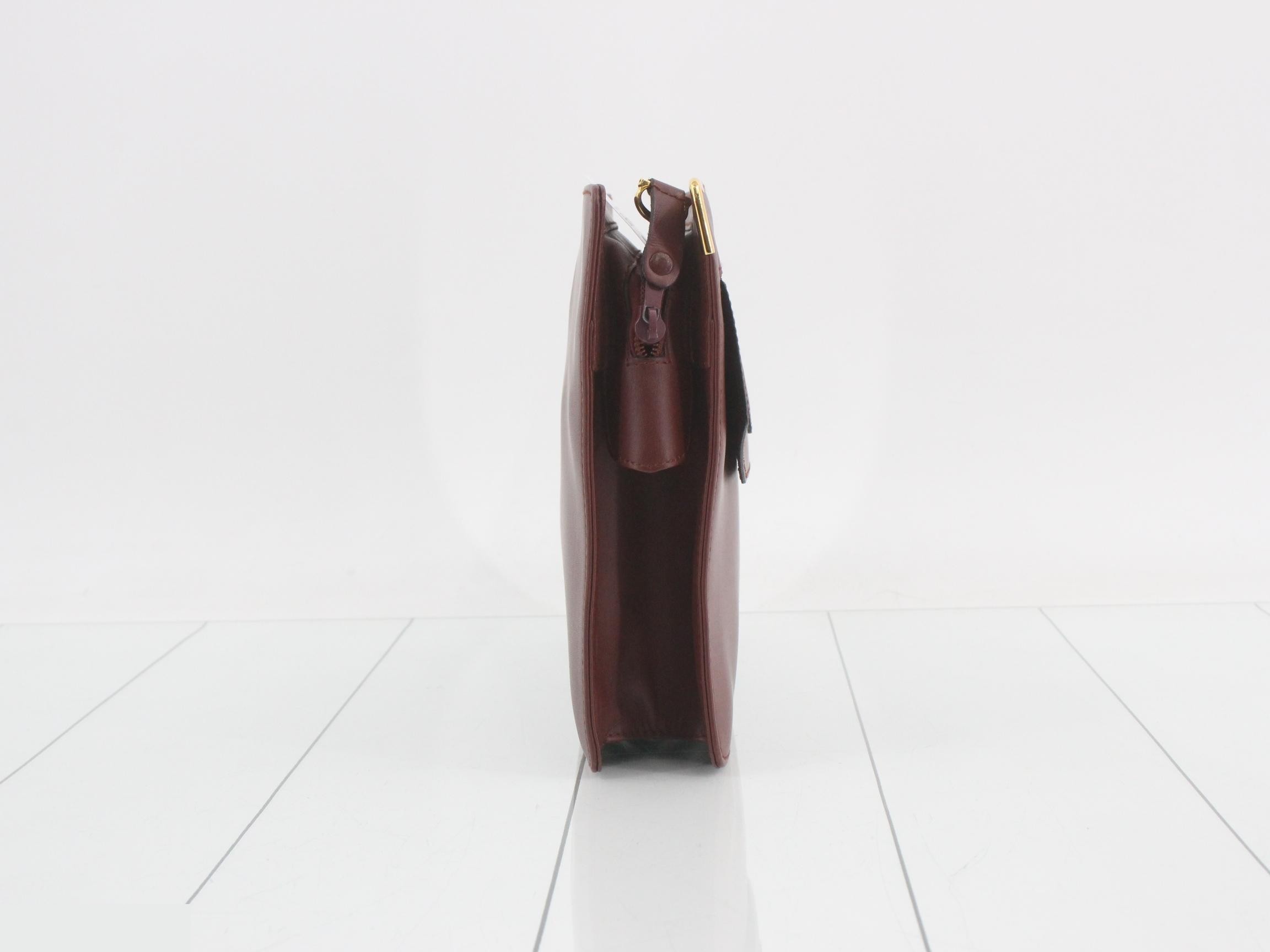 Mustline Leather Second Bag, Bordeaux — view 4
