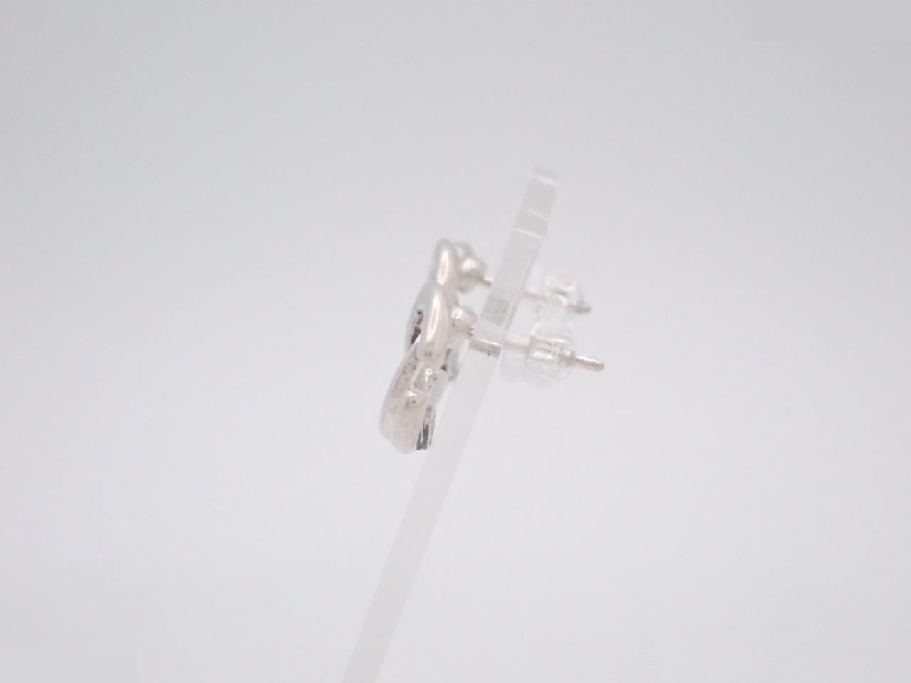 earrings, model 01A, Coco Mark design, silver, 1.5cm wide. — view 3