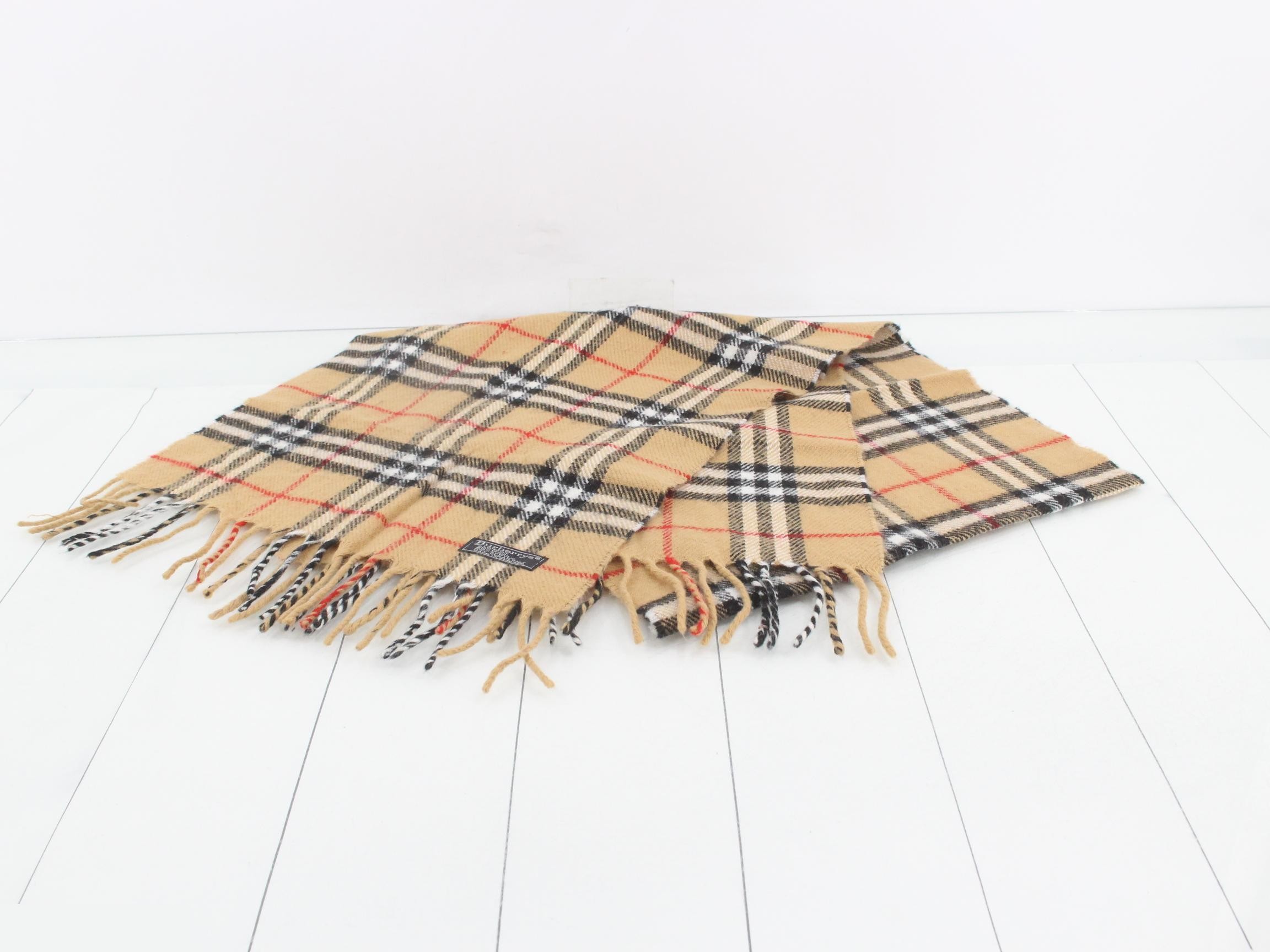 Nova Check Scarf, Beige, 20% Wool, 80% Acrylic — view 2