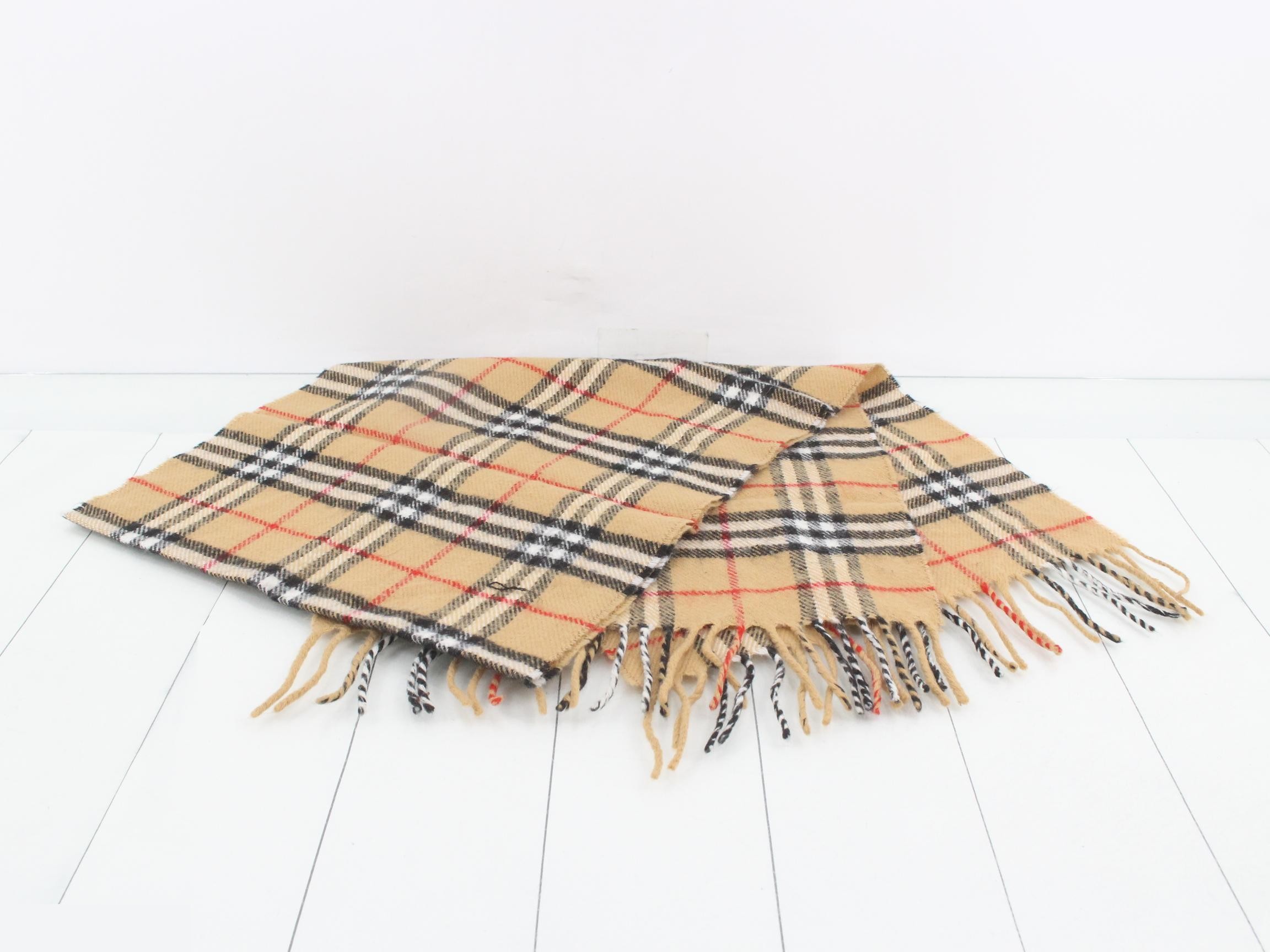 Nova Check Scarf, Beige, 20% Wool, 80% Acrylic — view 3