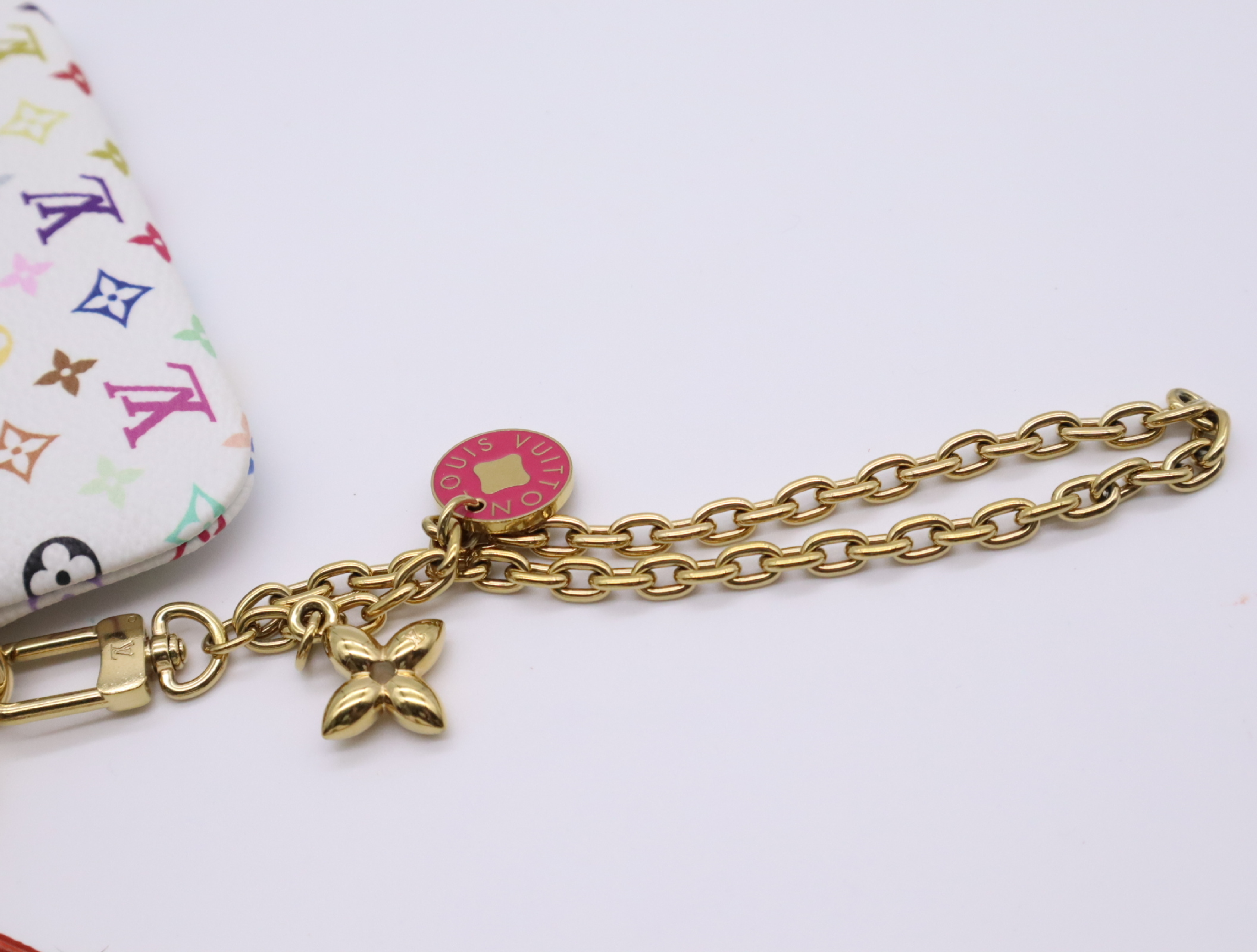 M14099 Multicolor LV x TM Phone Holder Blanc with Strap, Chain Strap, and Charm. Other accessories. — view 11