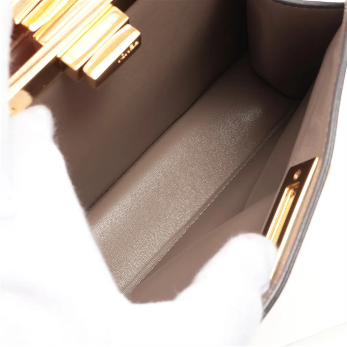 Peekaboo Ic You Small Leather 2WAY Handbag White 8BN327 — view 8