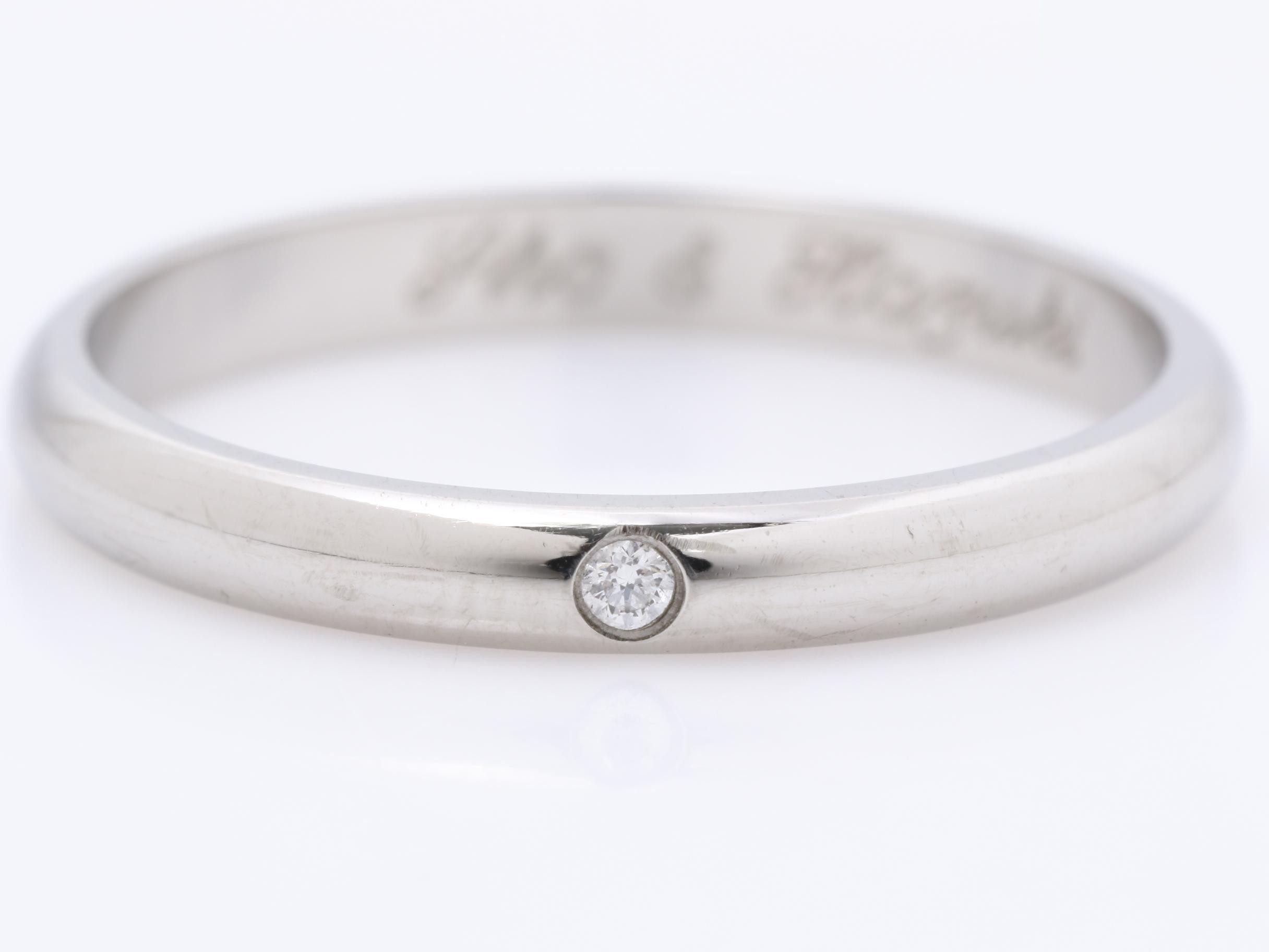 1895 Wedding Diamond Ring, Pt950, 3.0g, Size #53 — view 2