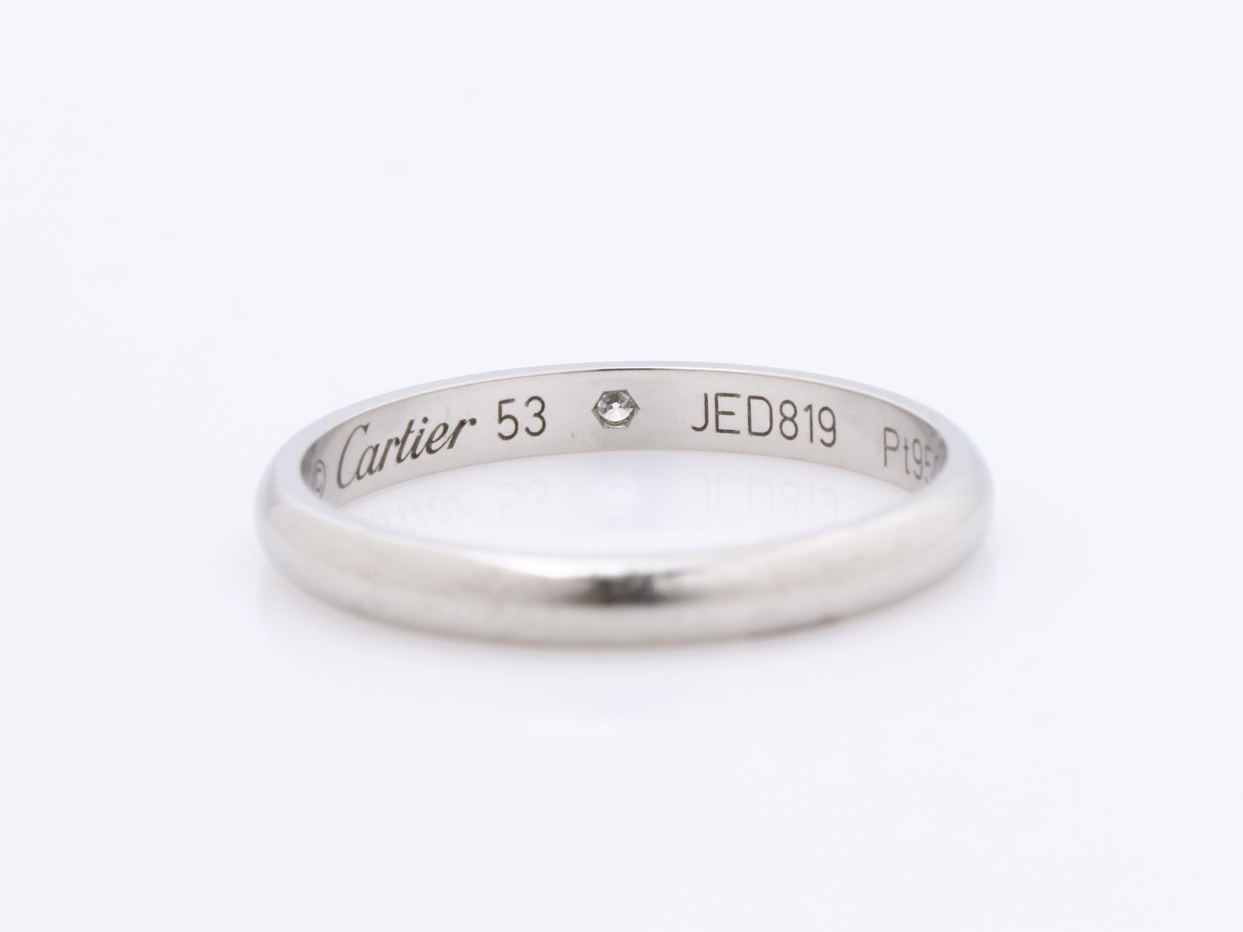 1895 Wedding Diamond Ring, Pt950, 3.0g, Size #53 — view 4