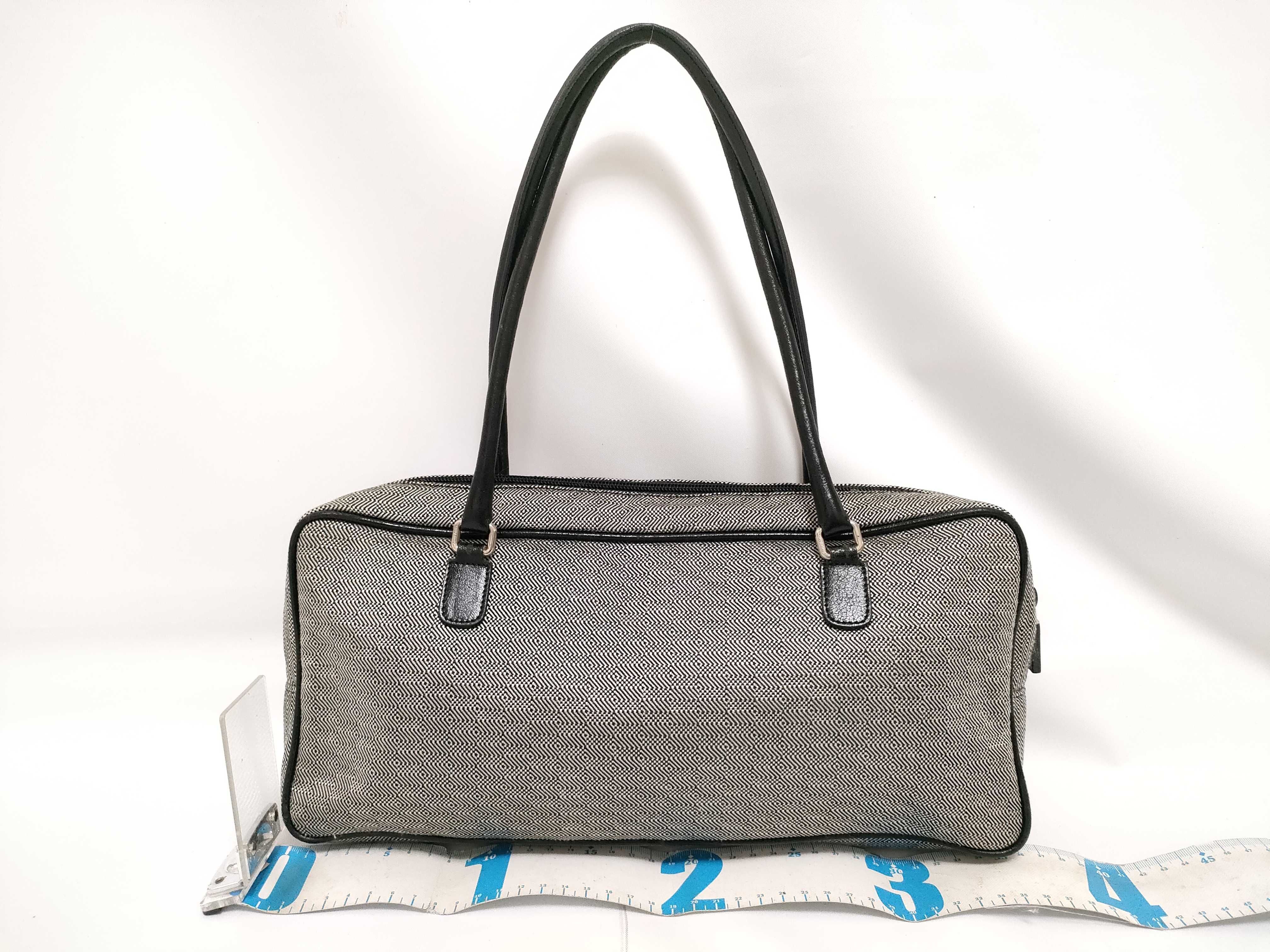 Ribbon Design Handbag, Logo, Canvas/Leather Handbag — view 2