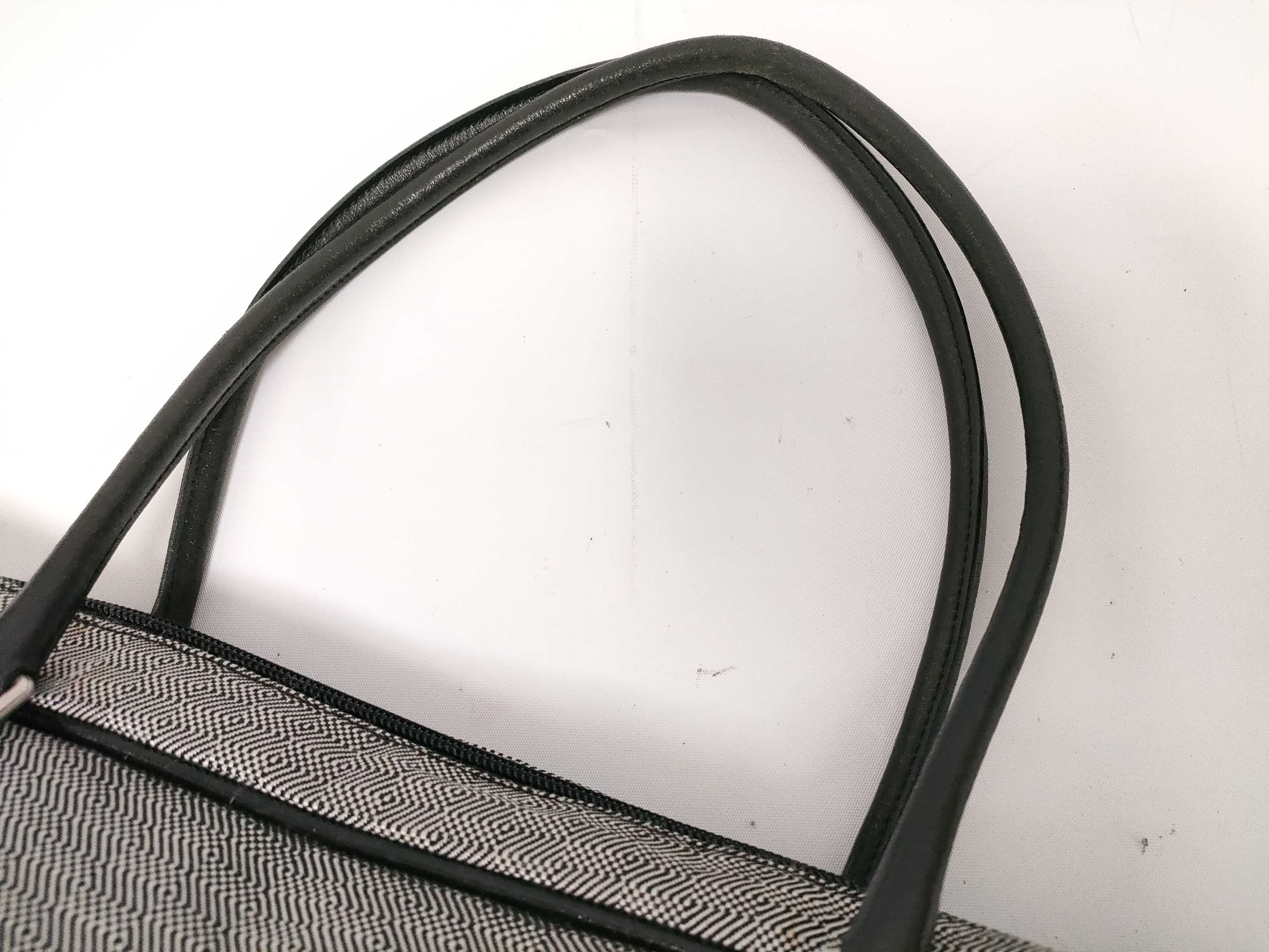 Ribbon Design Handbag, Logo, Canvas/Leather Handbag — view 5