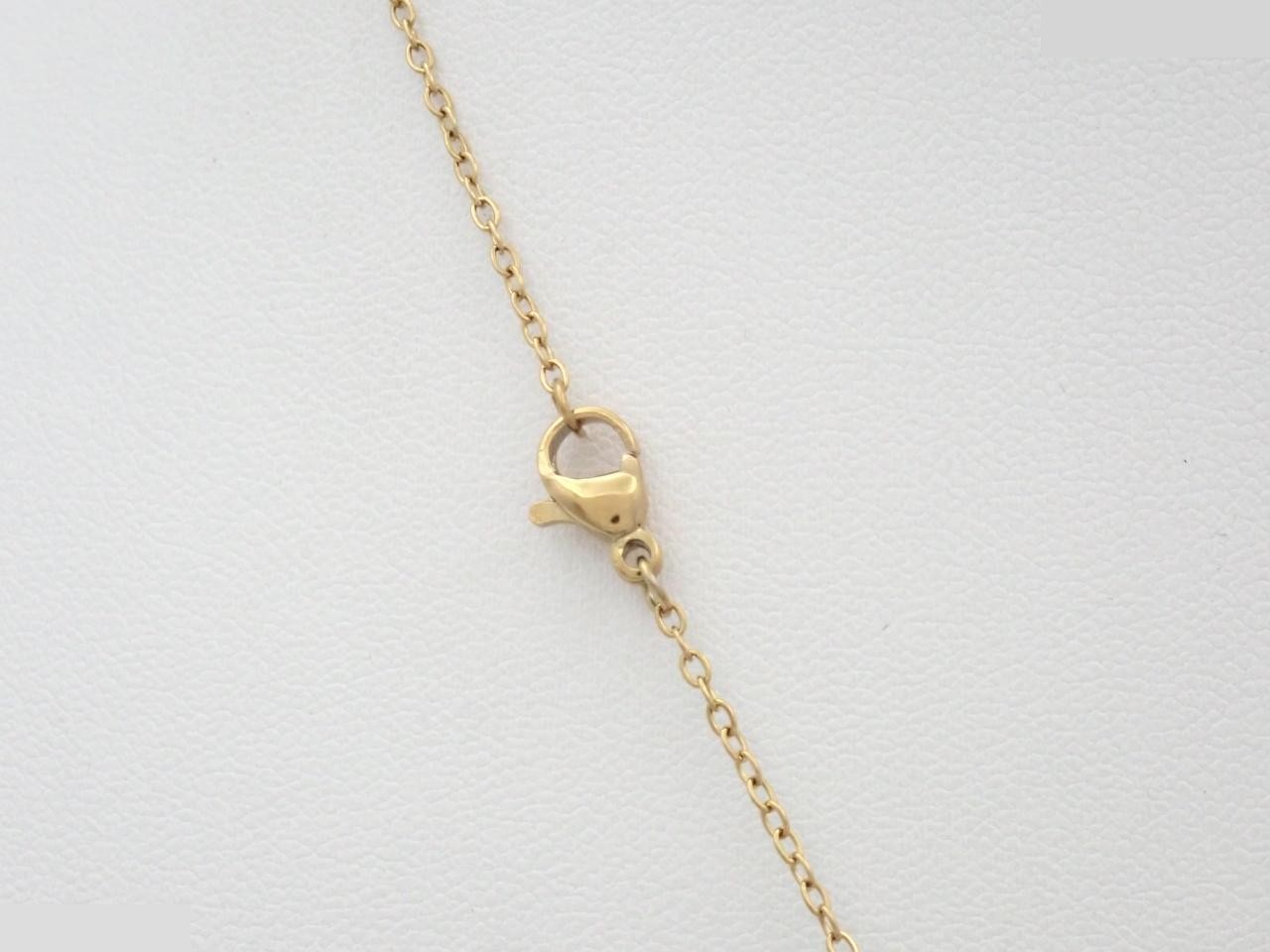 Necklace, H-cube design, gold, chain approximately 40cm — view 2