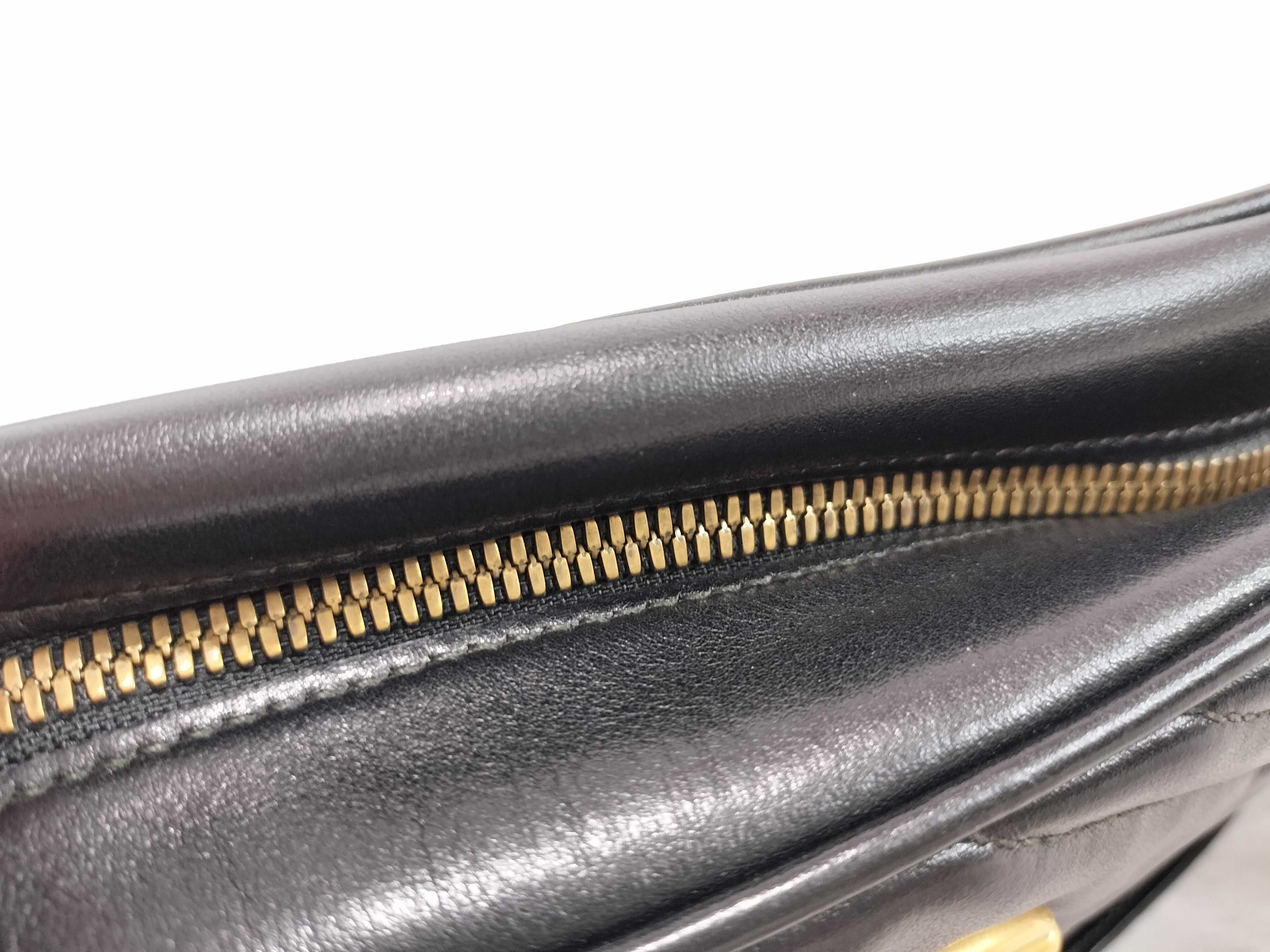 GG Marmont 447632 Leather Chain Shoulder Bag, Black — view 6
