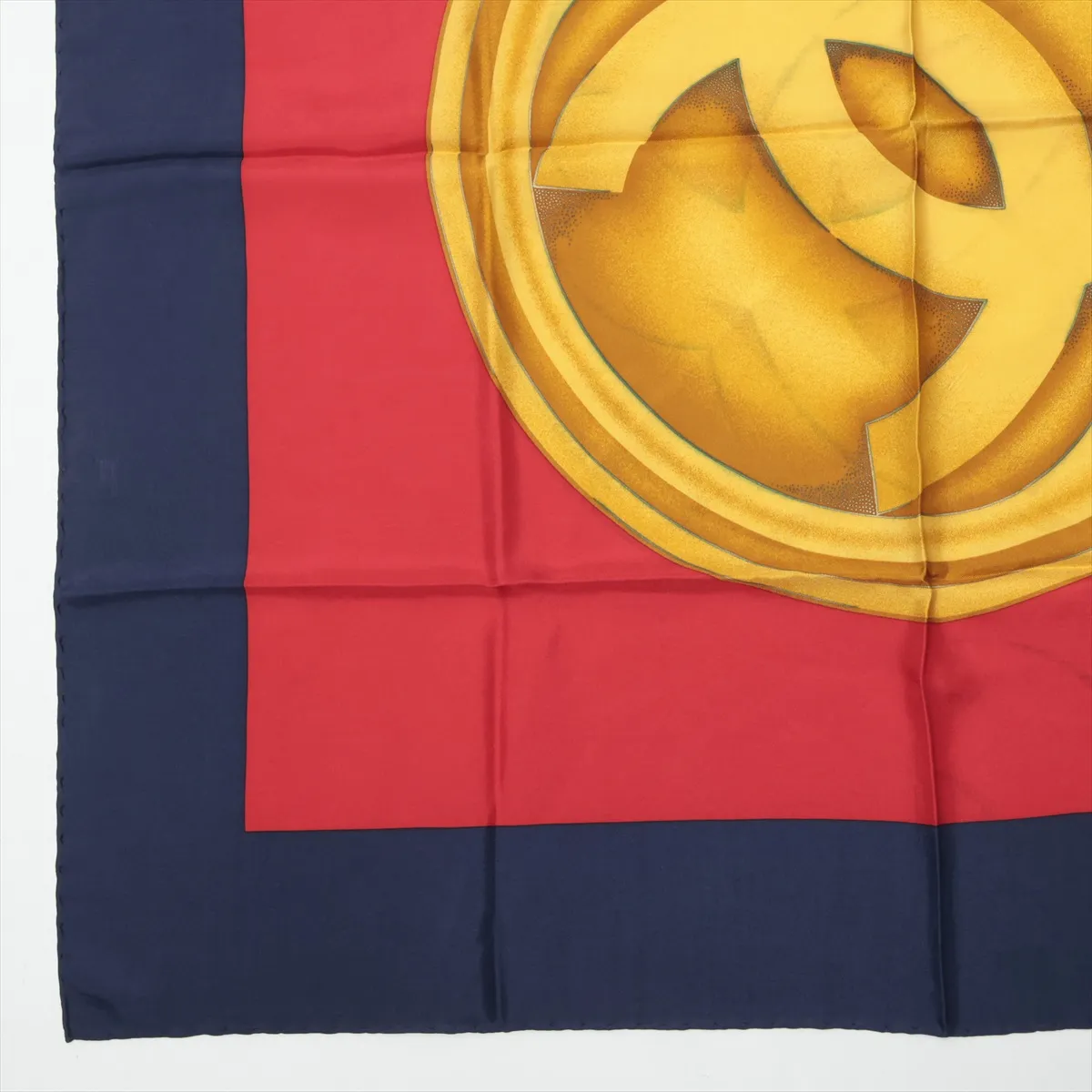 Coco Mark Scarf Silk Navy x Red Thread Fuzz Thread — view 5