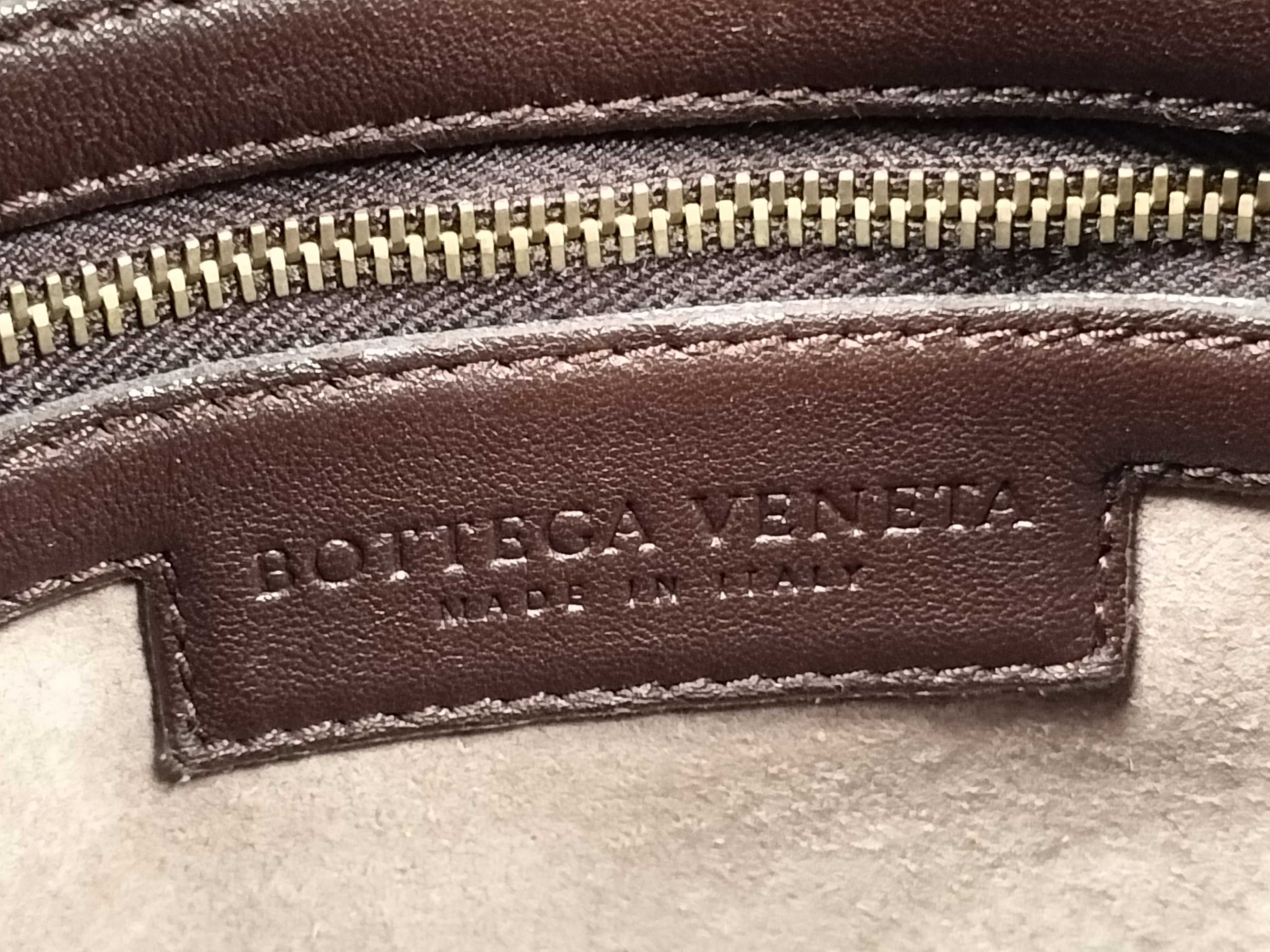Intrecciato Shoulder Bag (Brown) — view 13
