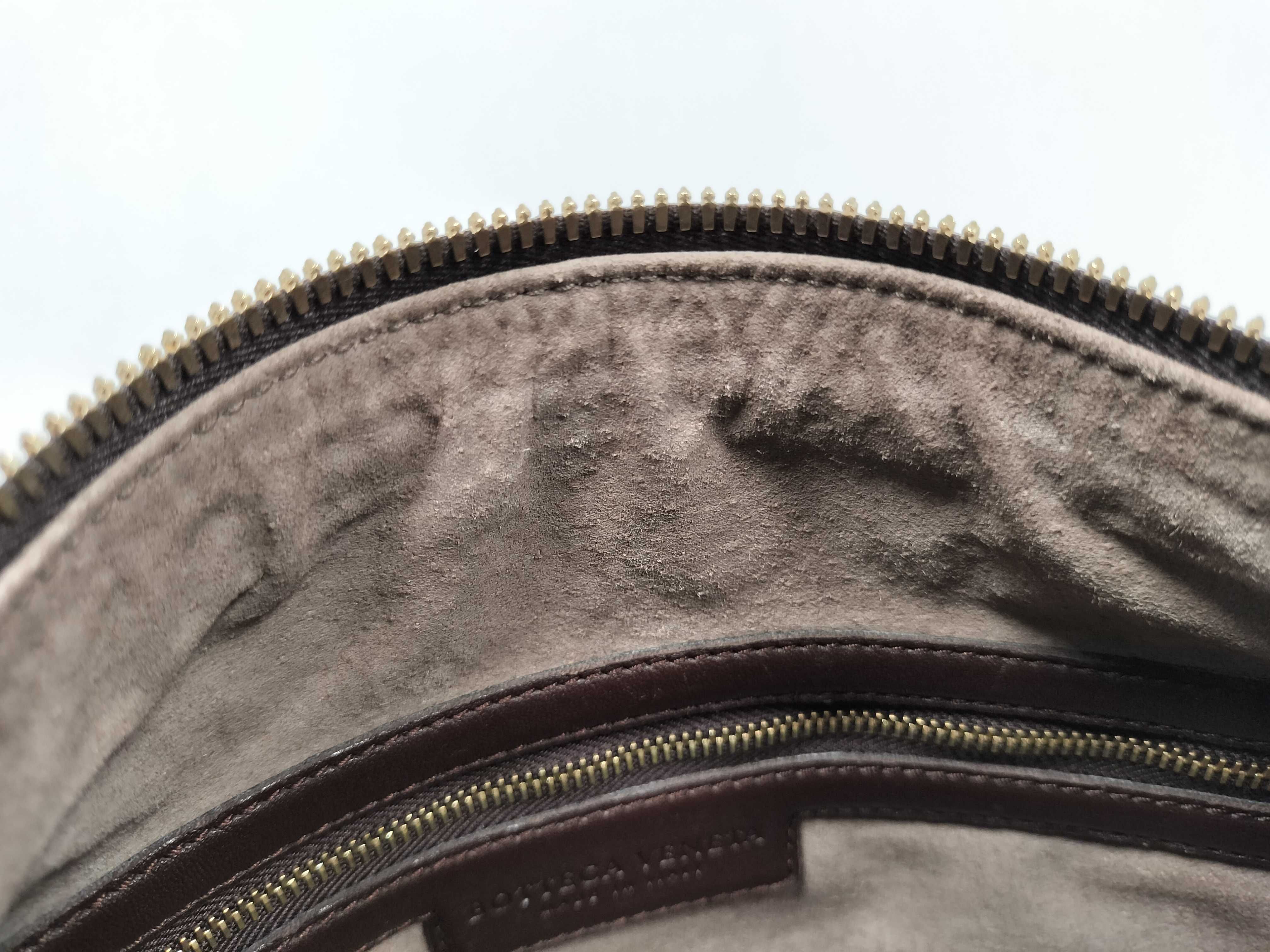 Intrecciato Shoulder Bag (Brown) — view 14