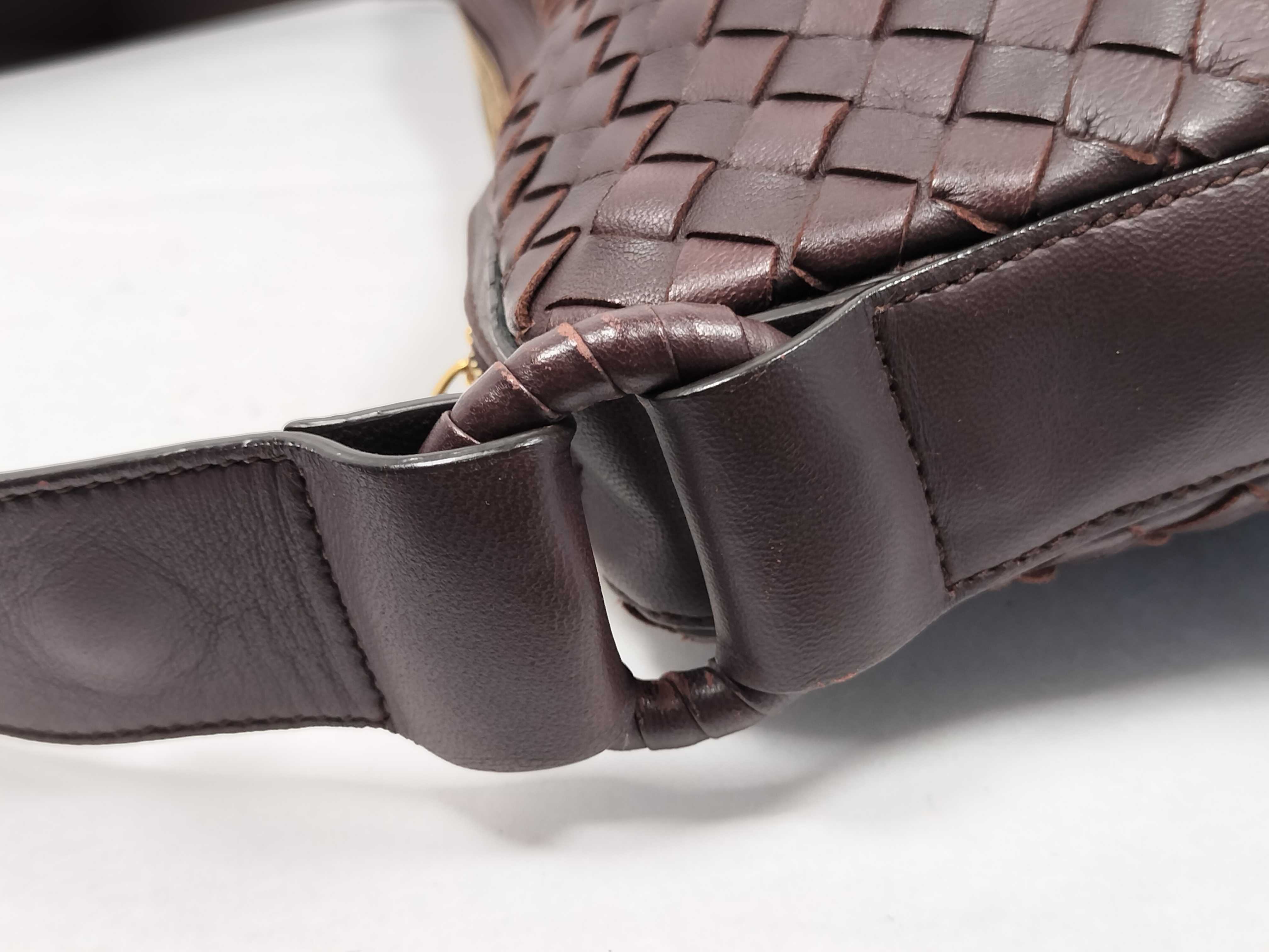 Intrecciato Shoulder Bag (Brown) — view 5