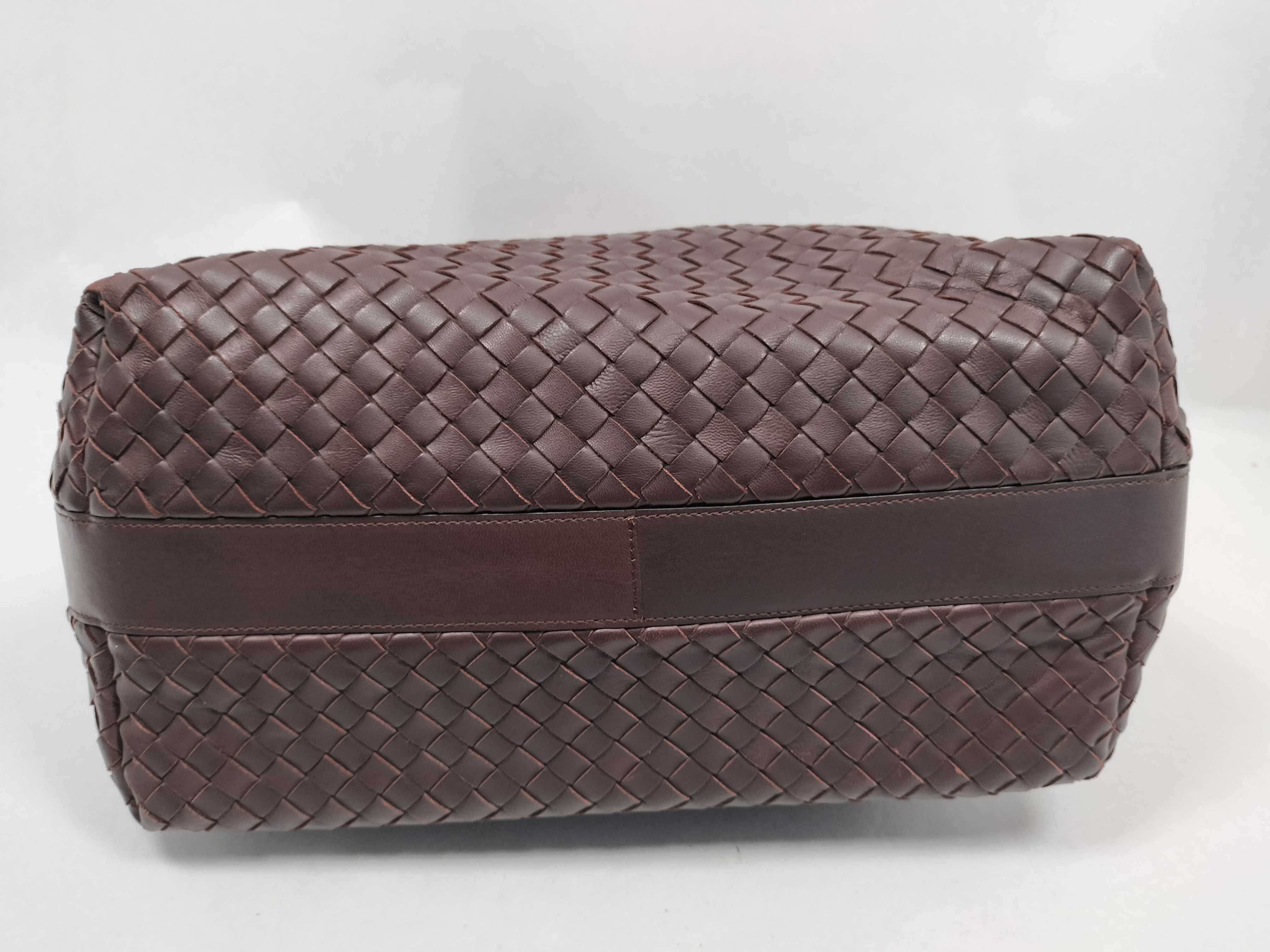 Intrecciato Shoulder Bag (Brown) — view 7