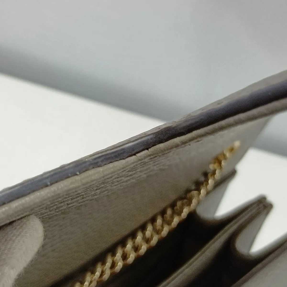 Interlocking G Leather Chain Shoulder Bag, Gray, 510304 (Outlet) — view 11