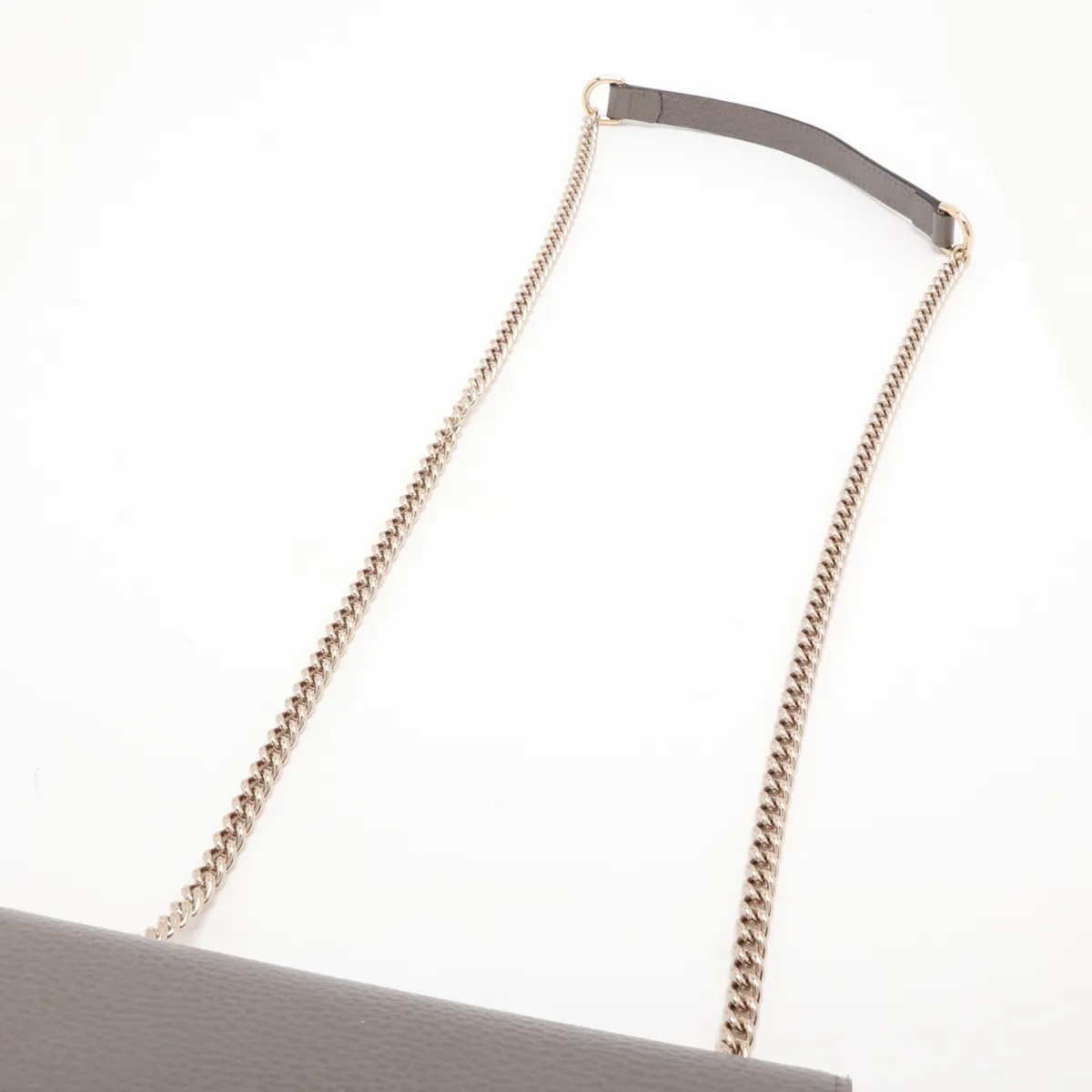 Interlocking G Leather Chain Shoulder Bag, Gray, 510304 (Outlet) — view 5