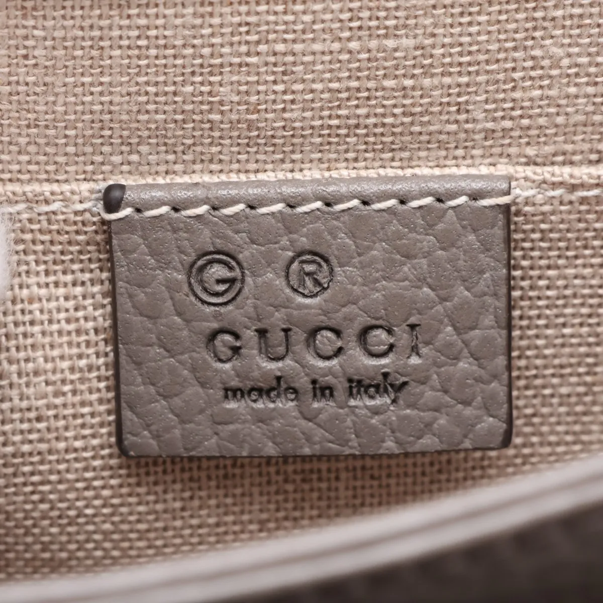 Interlocking G Leather Chain Shoulder Bag, Gray, 510304 (Outlet) — view 9