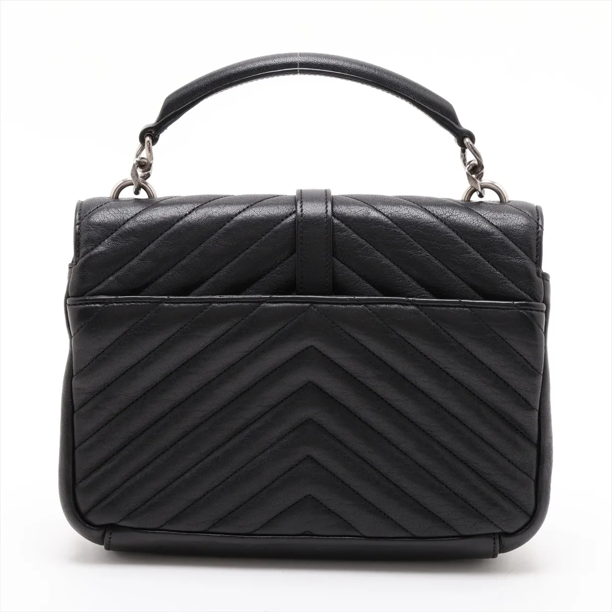 College Leather 2-Way Handbag, Black, 428056 — view 2